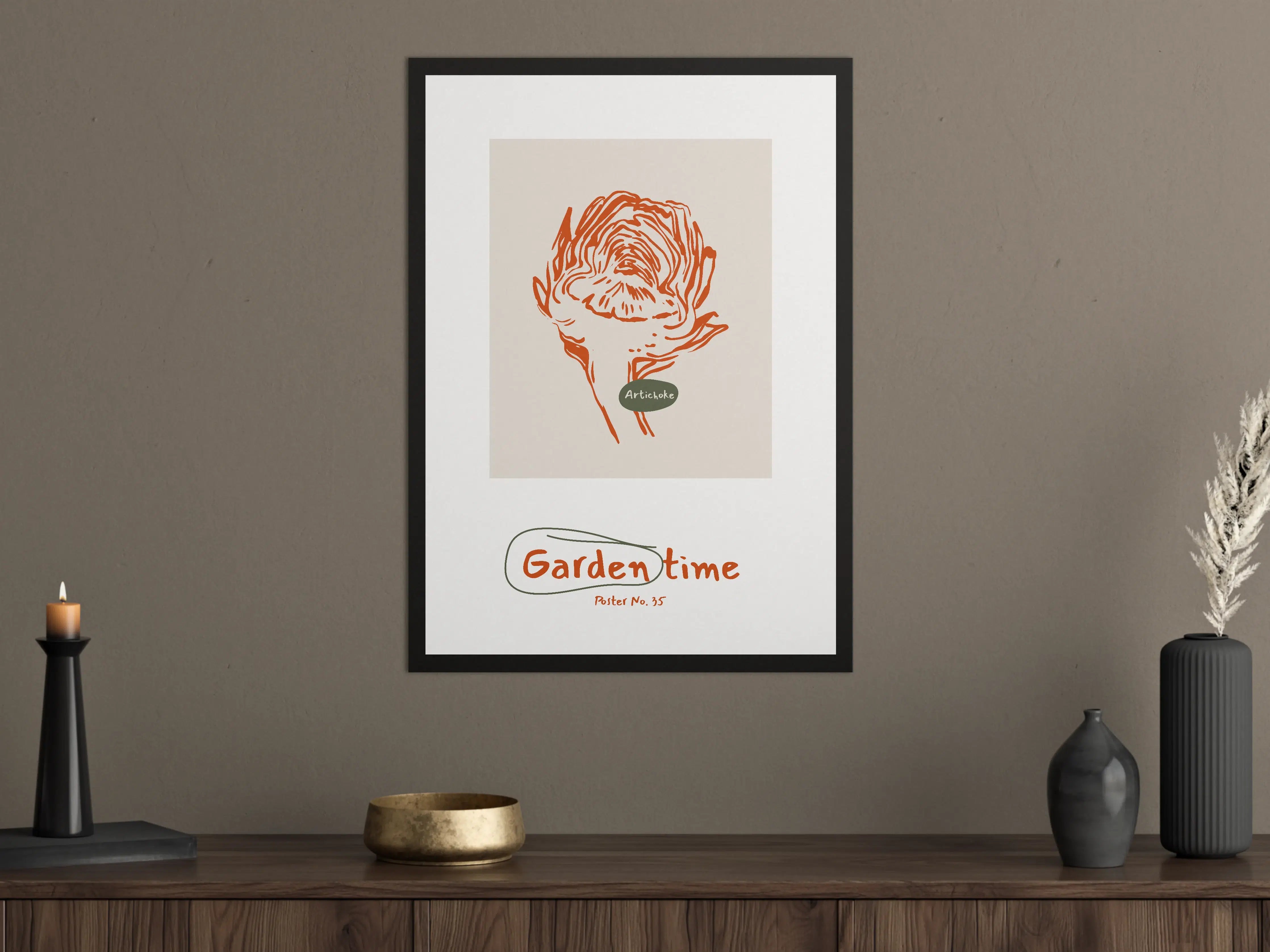 Große Wandbilder - Abstraktes Rosen-Motiv in Orange