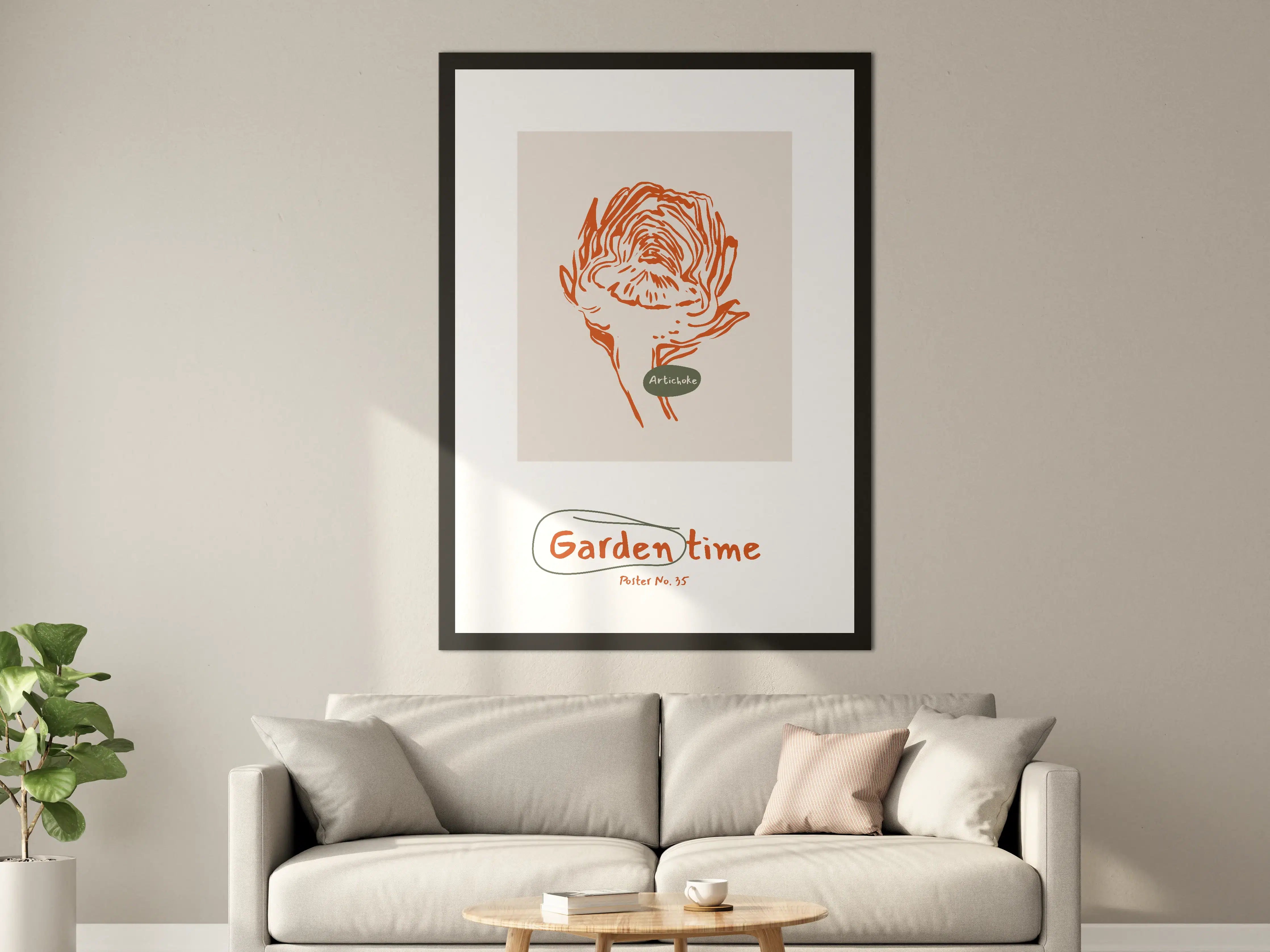 Große Wandbilder - Abstraktes Rosen-Motiv in Orange