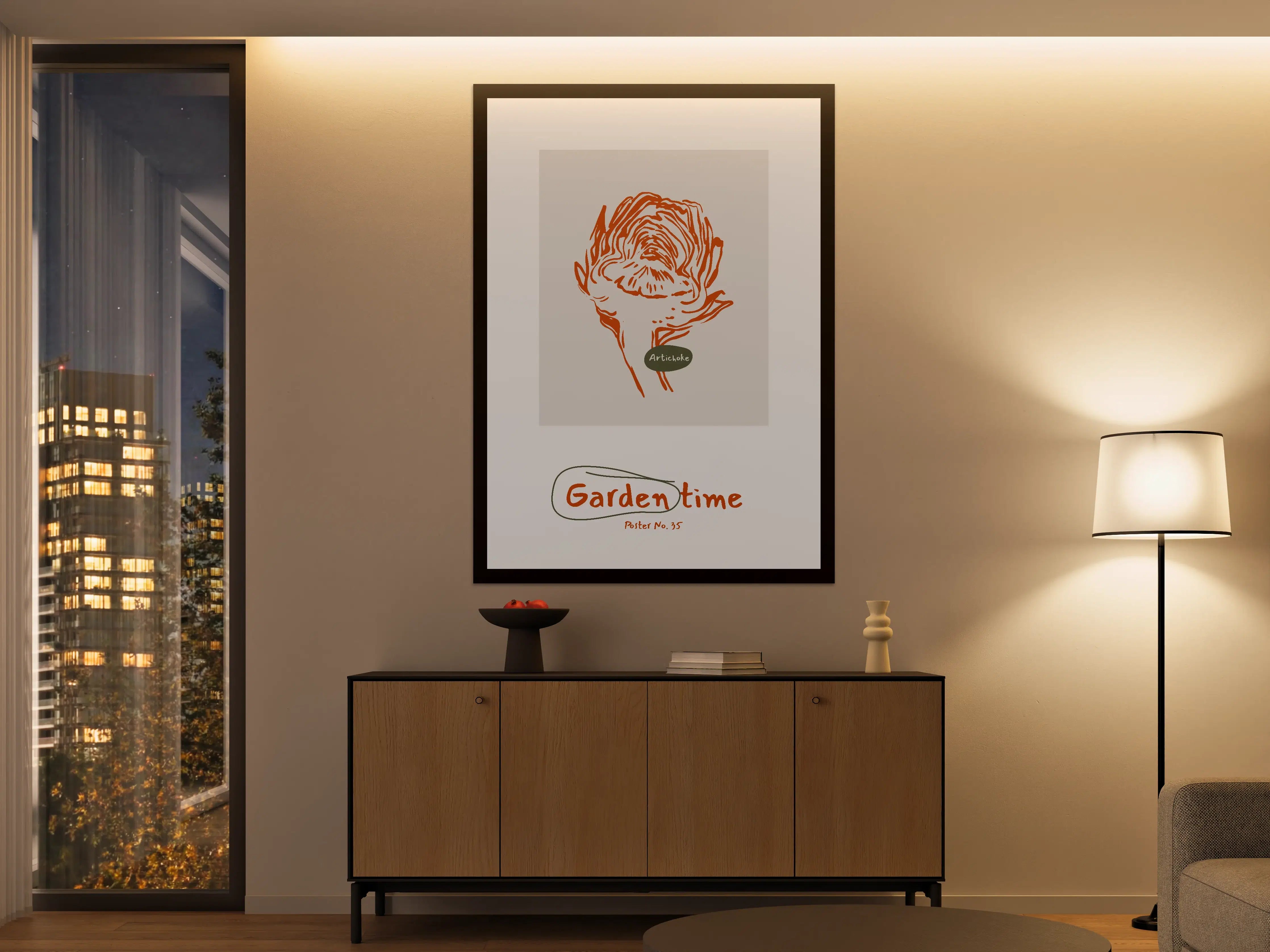 Große Wandbilder - Abstraktes Rosen-Motiv in Orange
