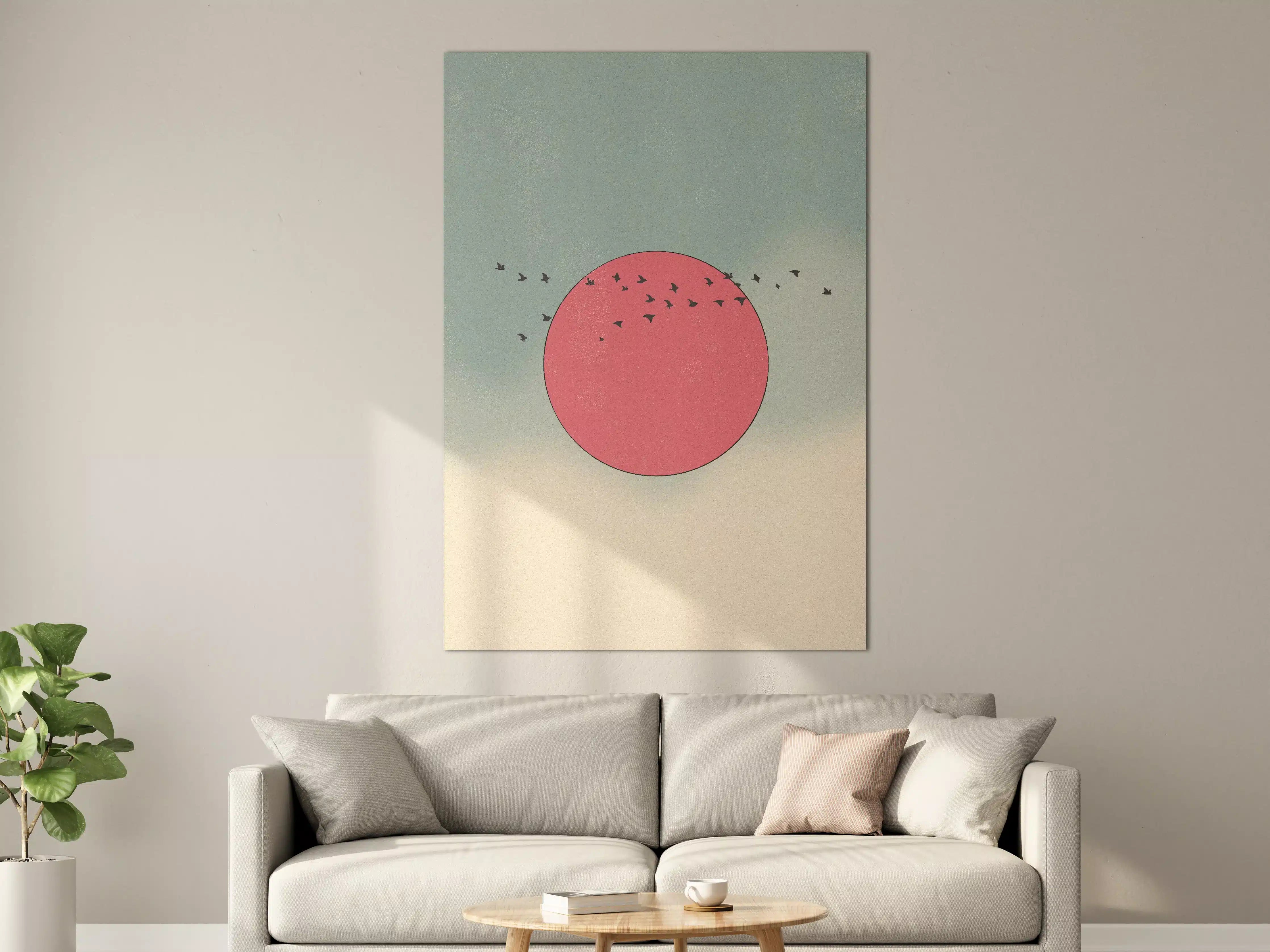 Große Wandbilder - Abstraktes Sonnenmotiv in Pastellfarben