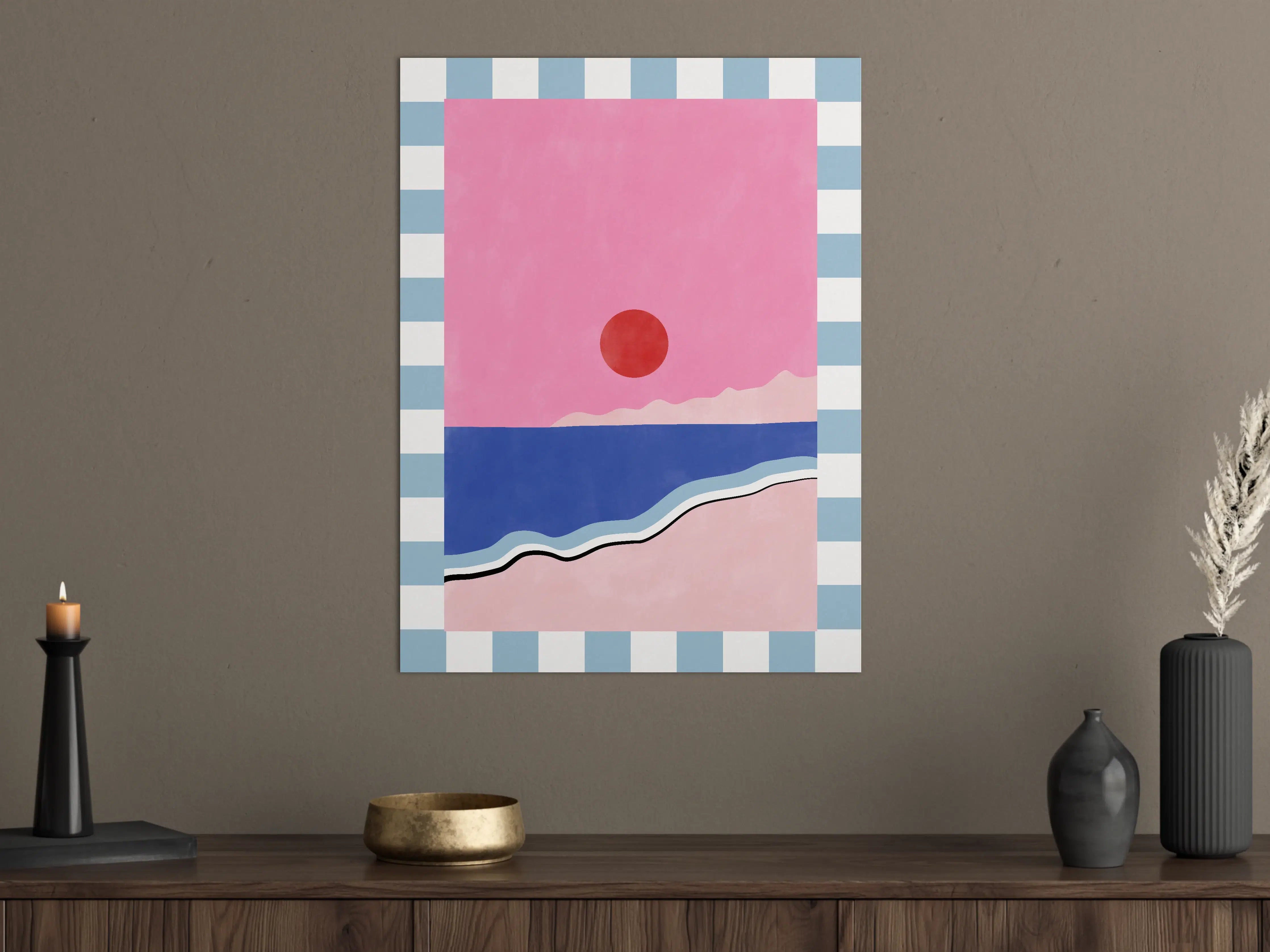 Große Wandbilder - Abstraktes Sonnenuntergangsbild in Pastellfarben