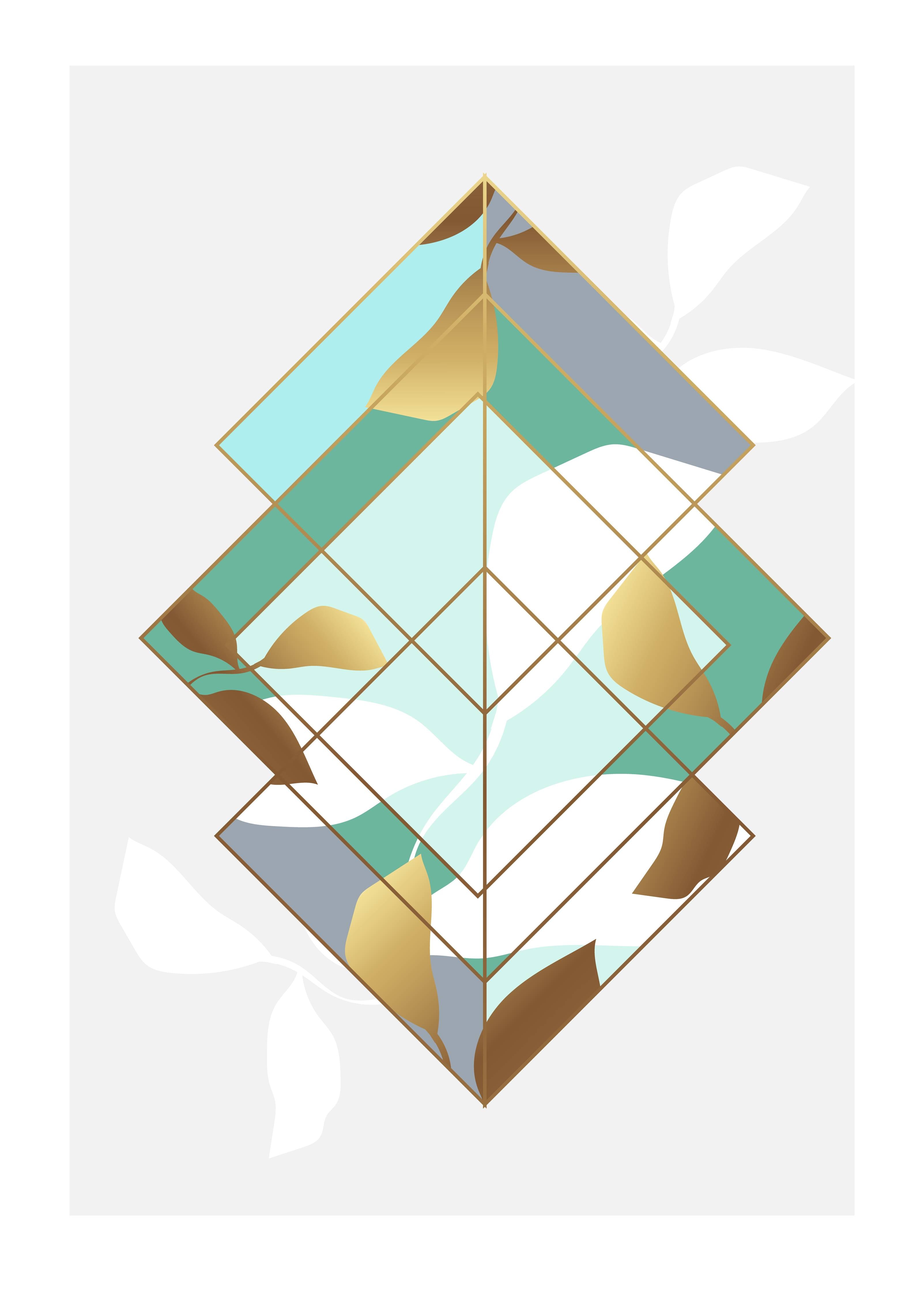 Große Wandbilder-Abstraktes geometrisches Design in sanften Tönen