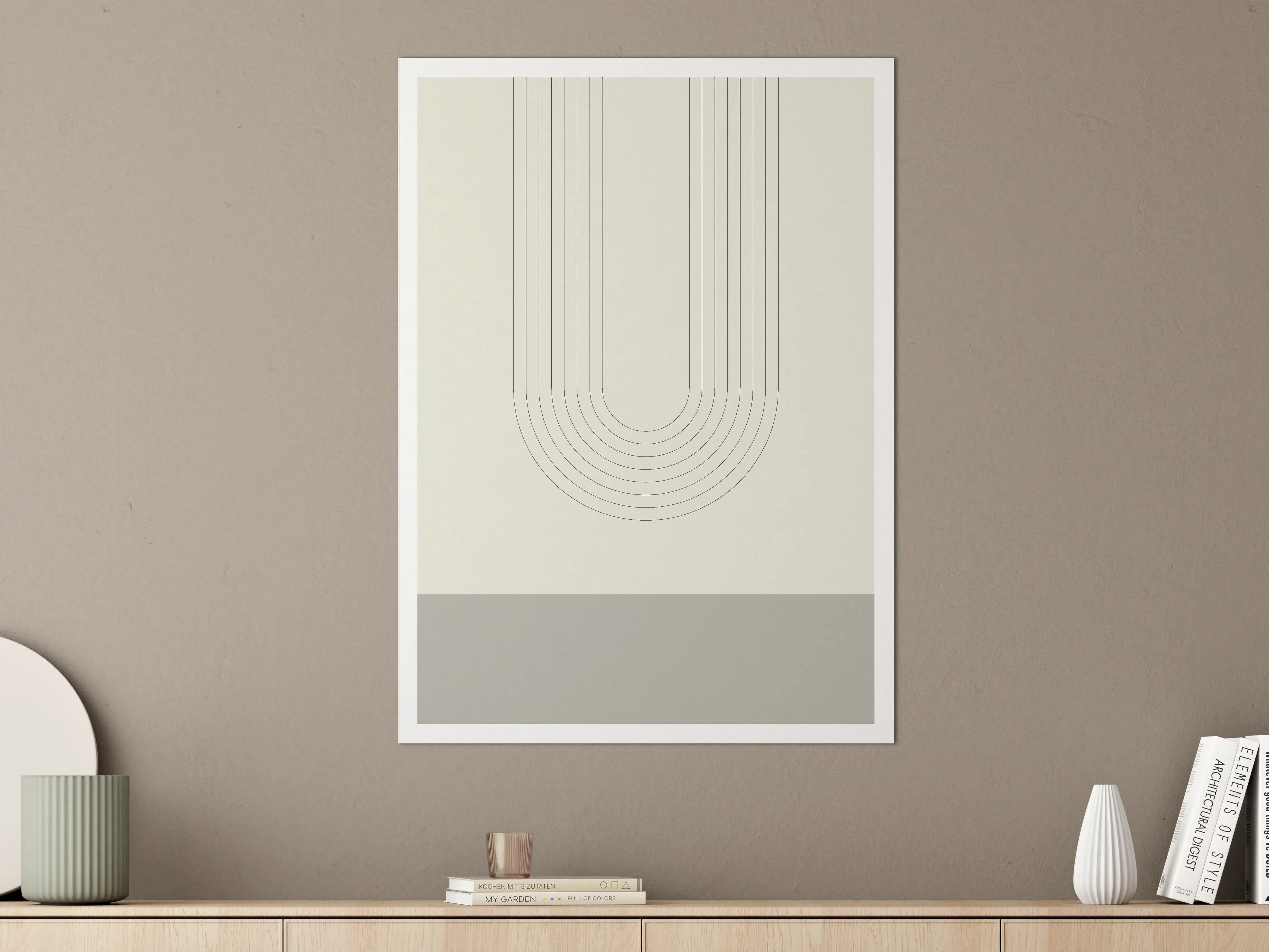 Große Wandbilder - Abstraktes geometrisches Muster in neutralen Tönen