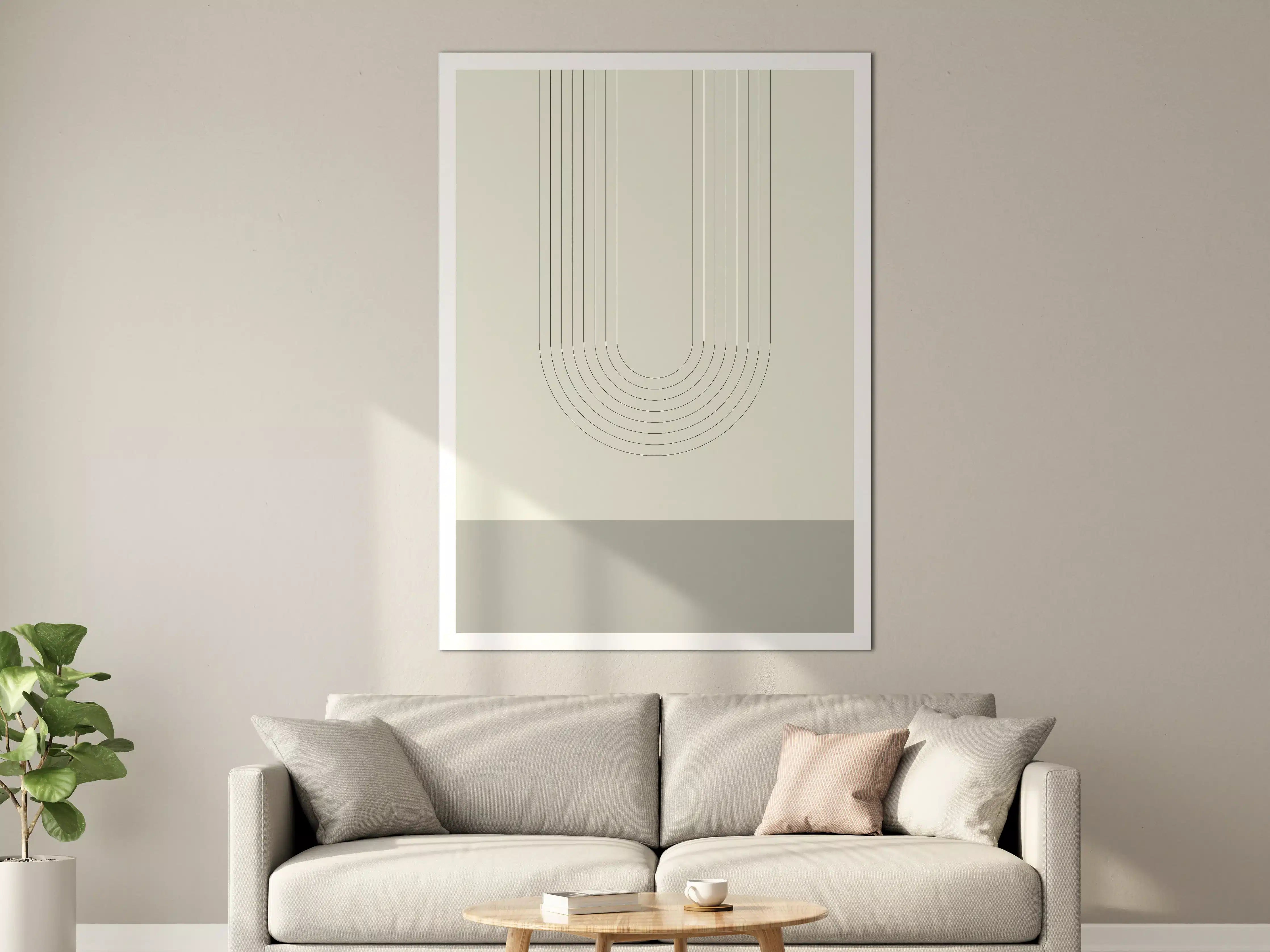 Große Wandbilder - Abstraktes geometrisches Muster in neutralen Tönen