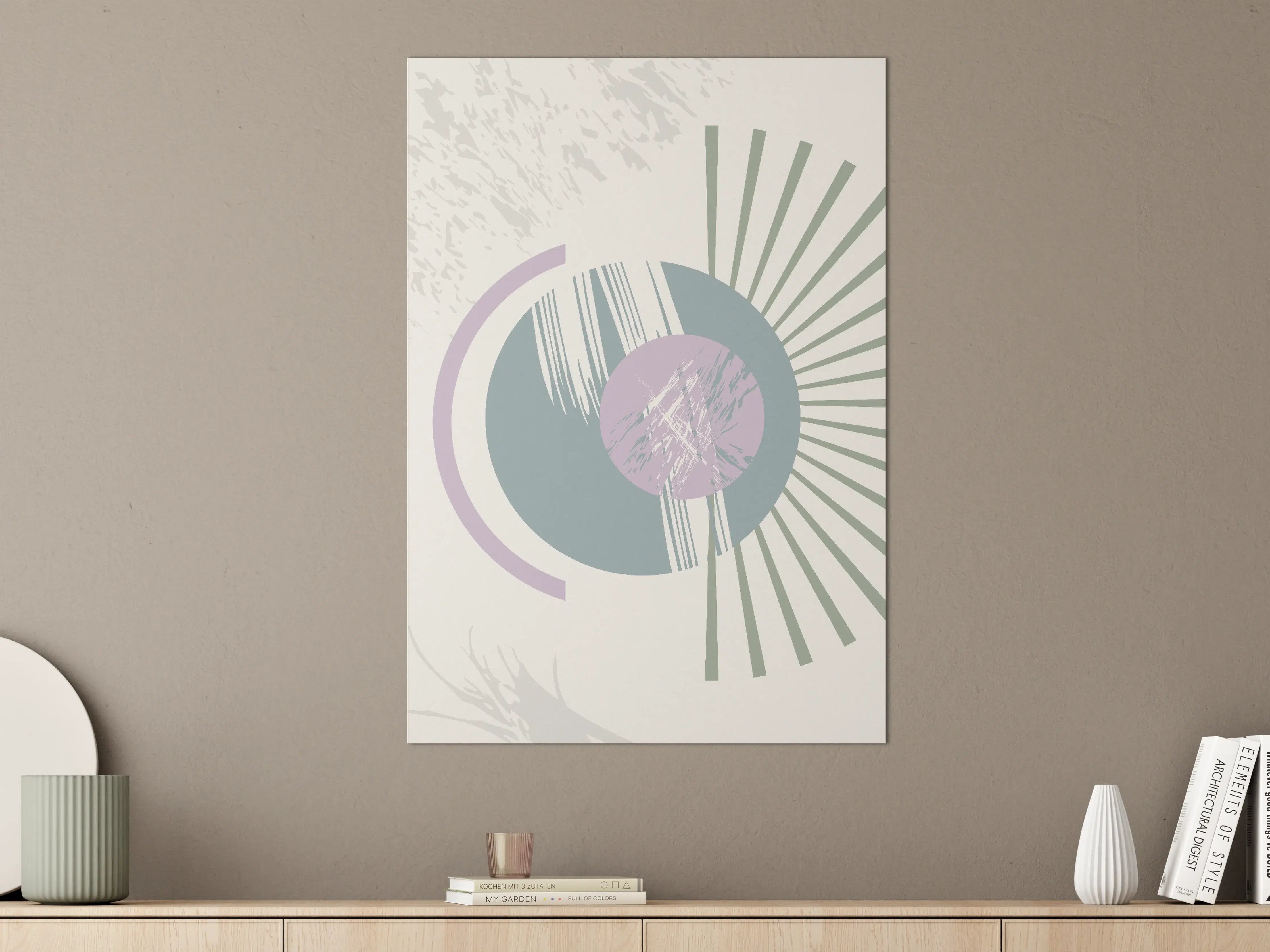 Große Wandbilder - Abstraktes geometrisches Wandbild in Pastellfarben