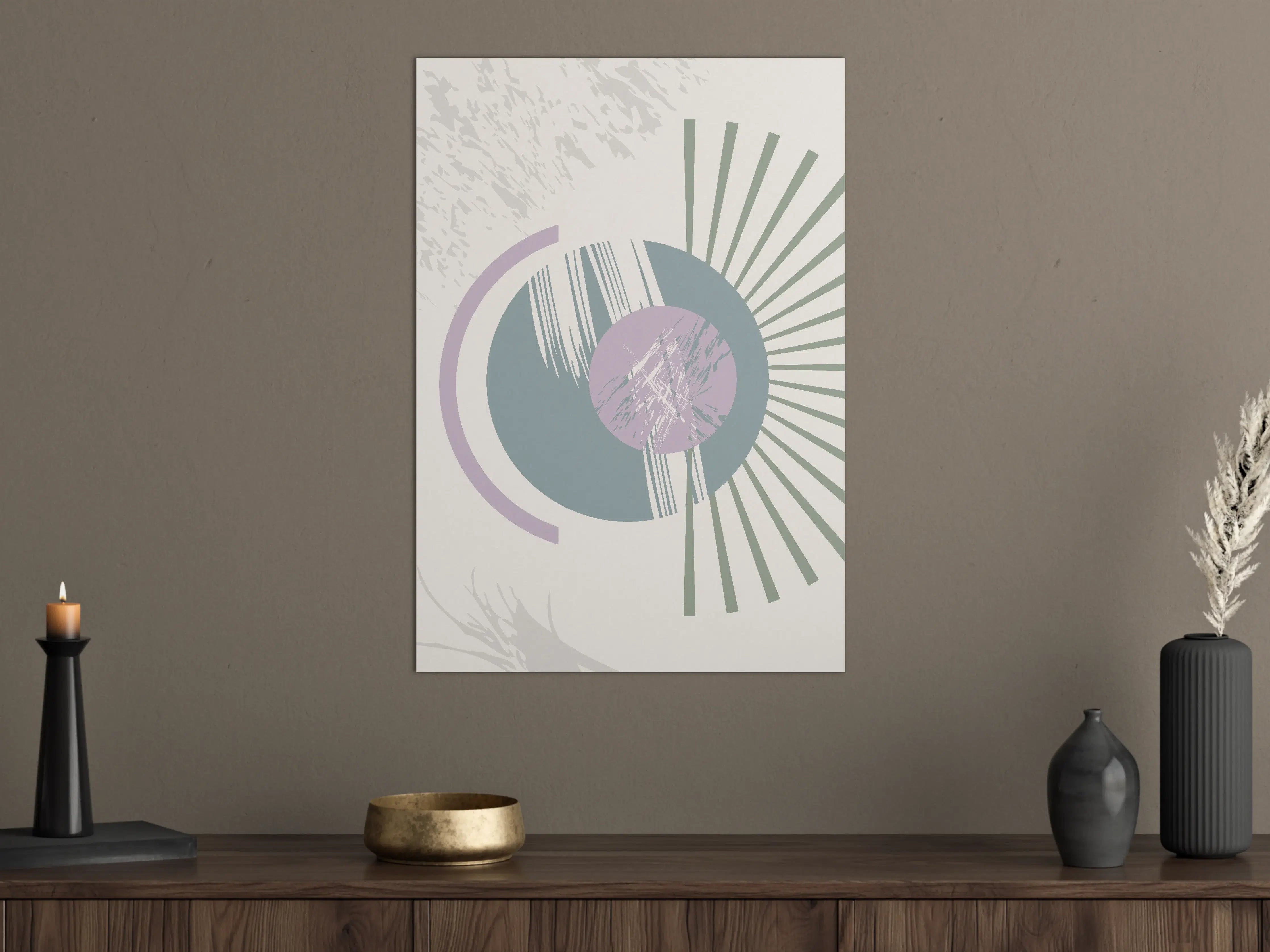 Große Wandbilder - Abstraktes geometrisches Wandbild in Pastellfarben
