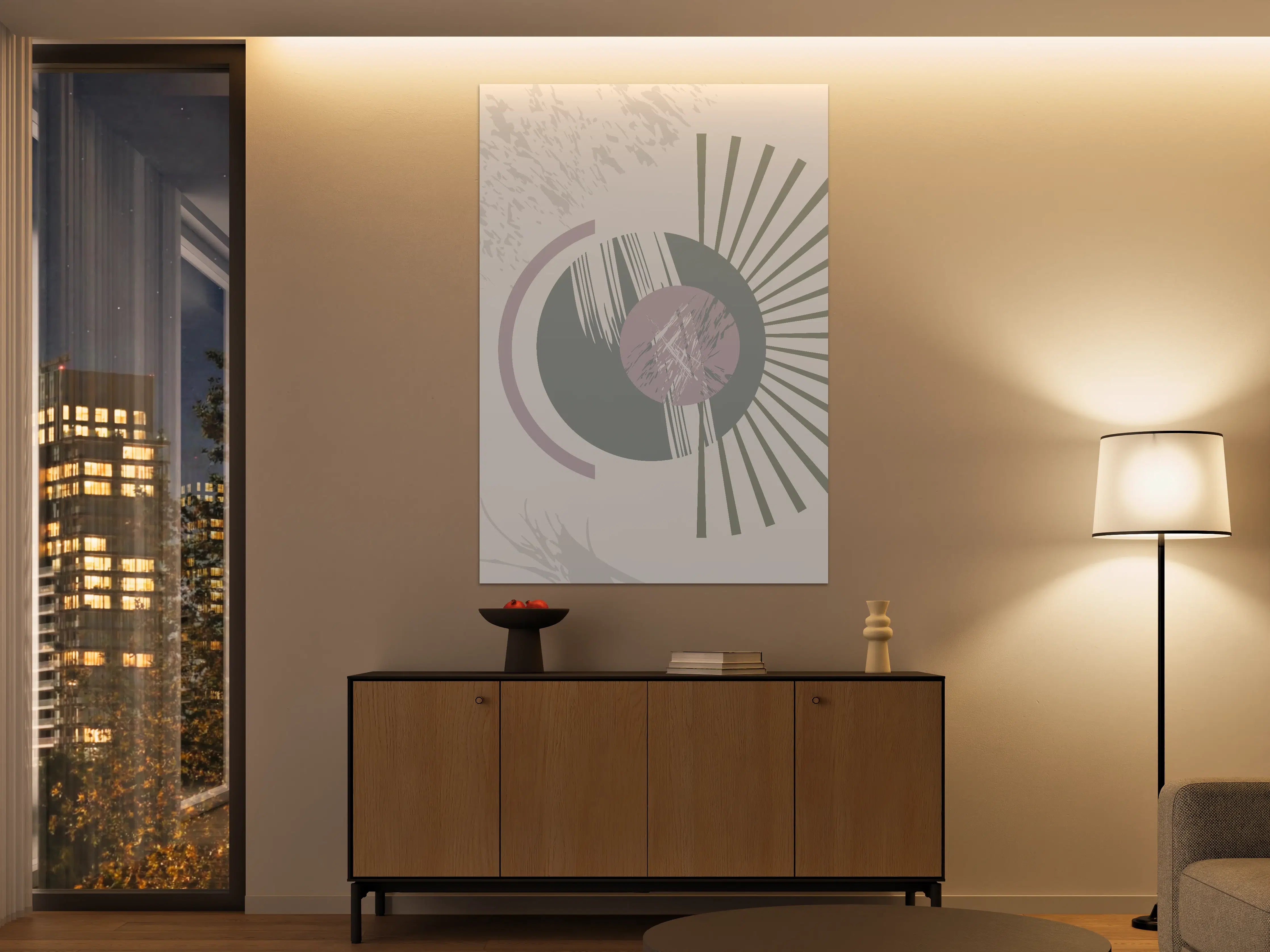 Große Wandbilder - Abstraktes geometrisches Wandbild in Pastellfarben