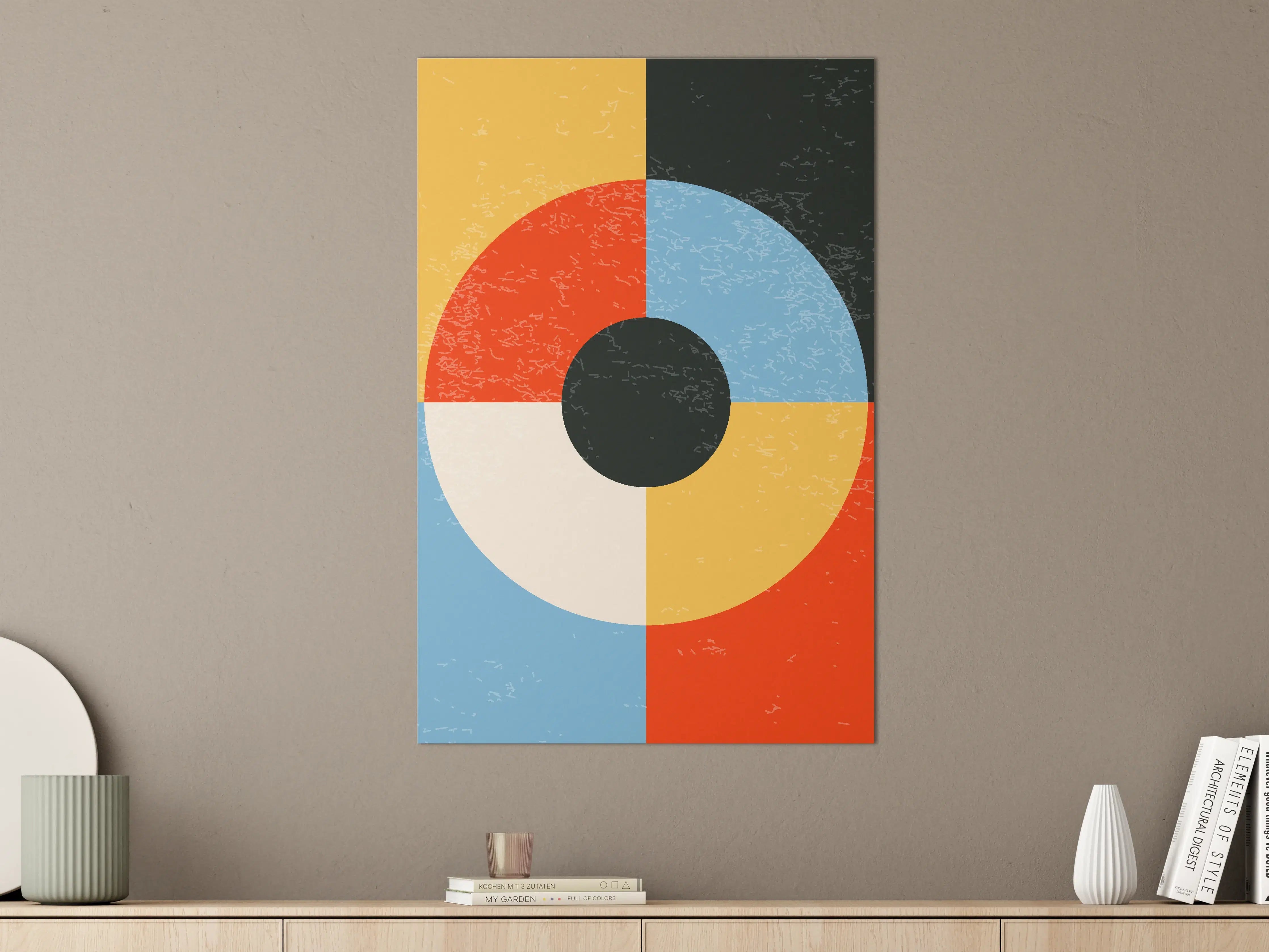 Große Wandbilder - Abstraktes geometrisches Wandbild in bunten Farben
