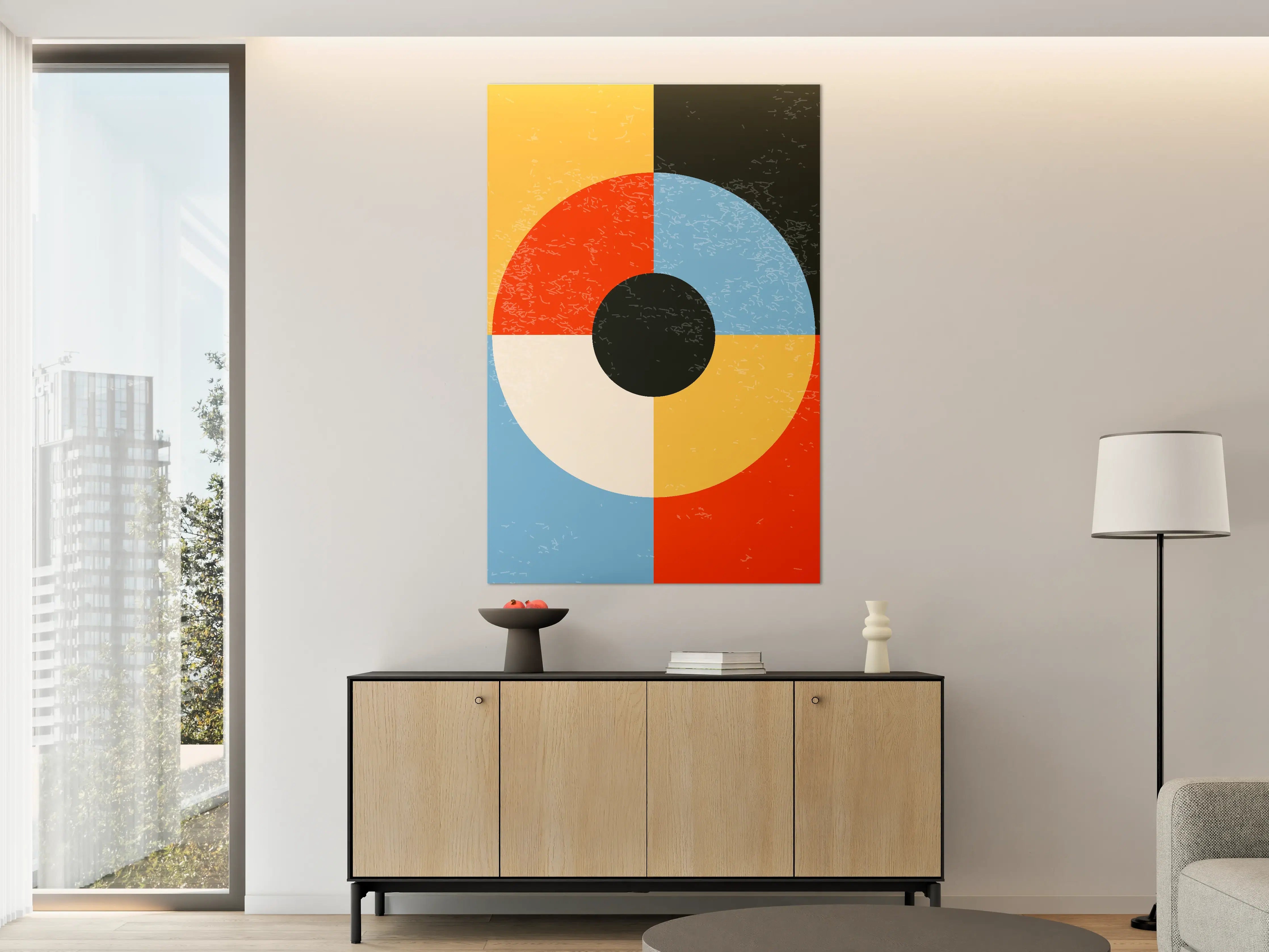 Große Wandbilder - Abstraktes geometrisches Wandbild in bunten Farben