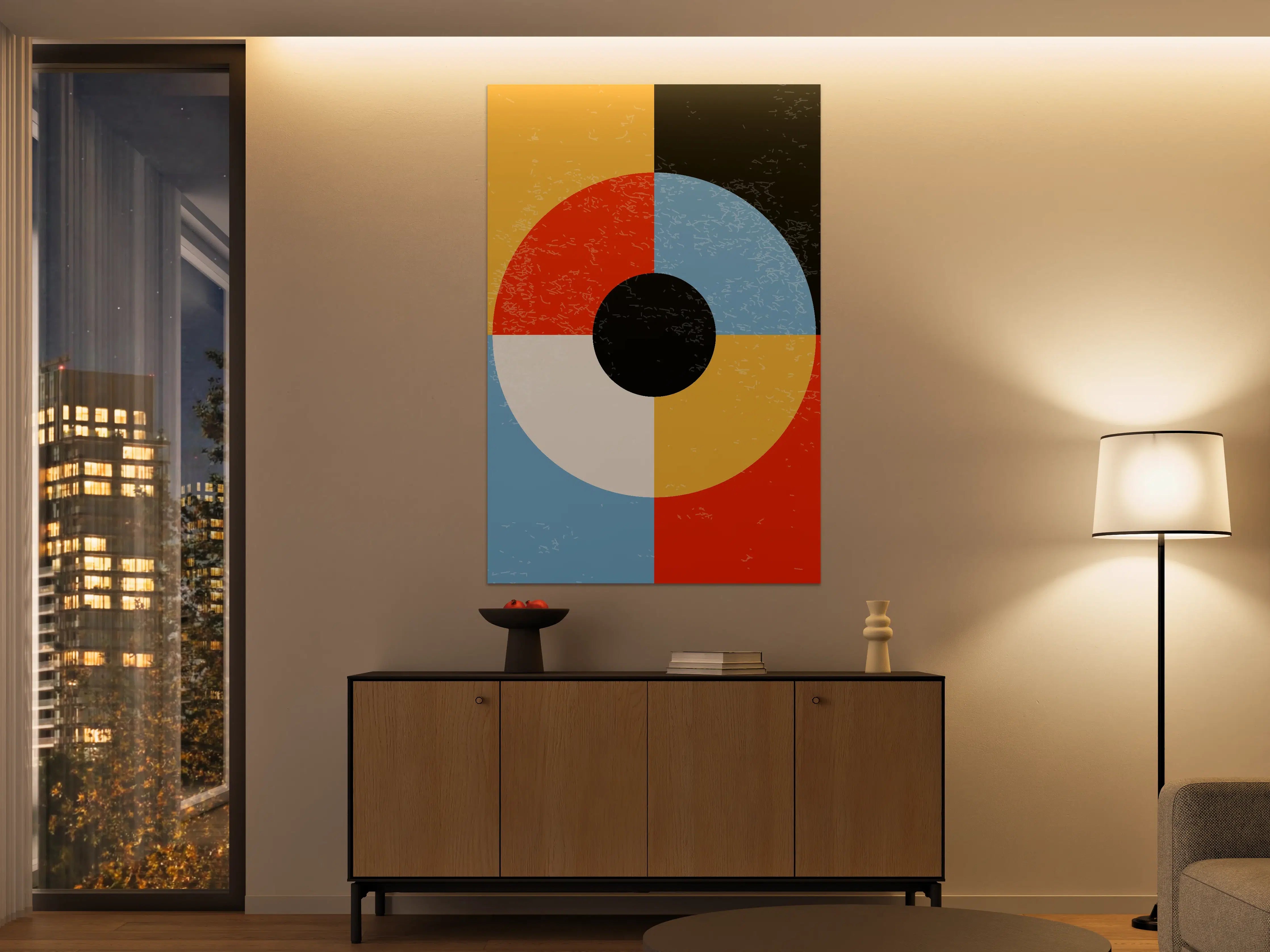 Große Wandbilder - Abstraktes geometrisches Wandbild in bunten Farben