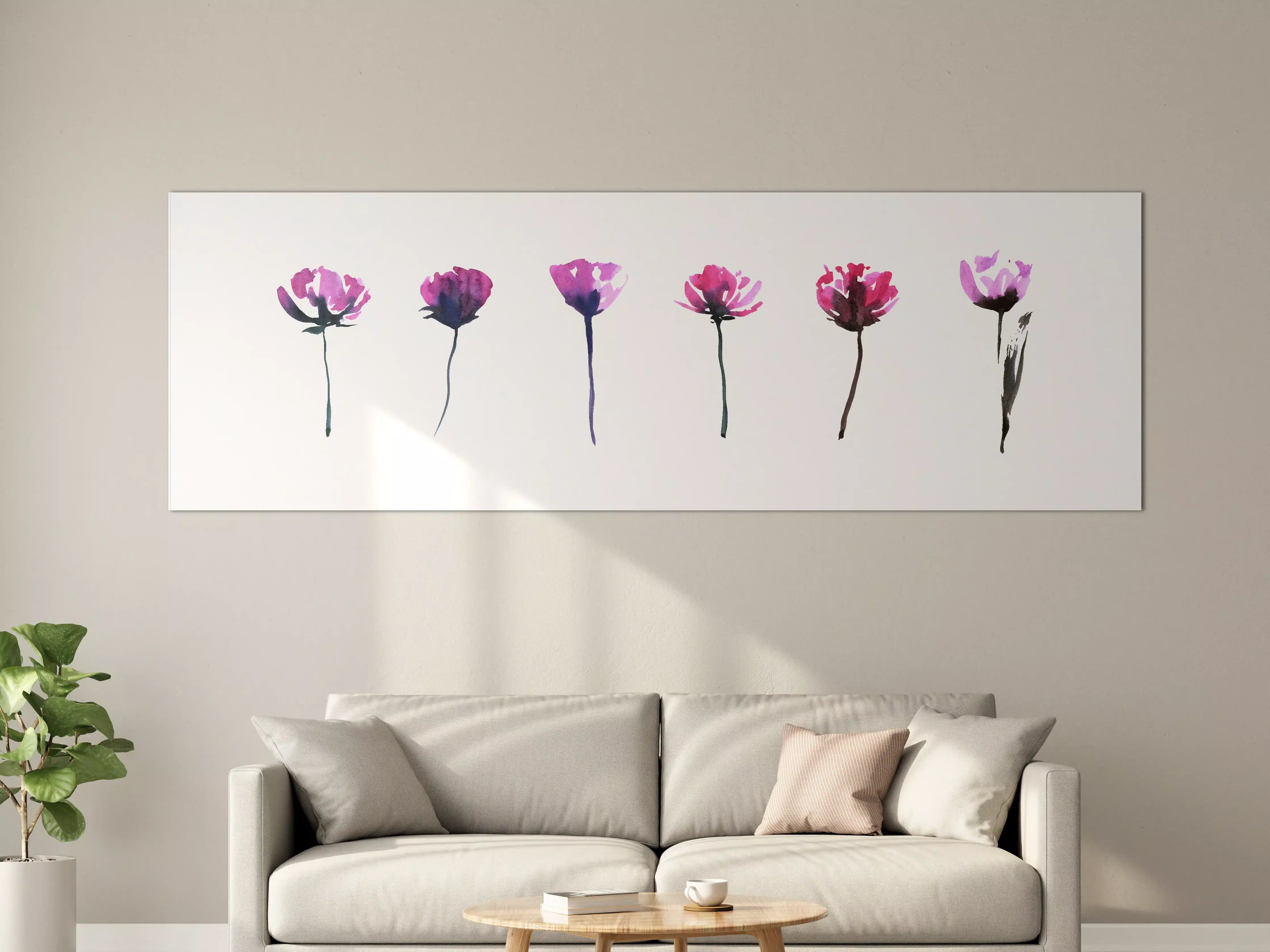Große Wandbilder - Abstraktes modernes Blumenset