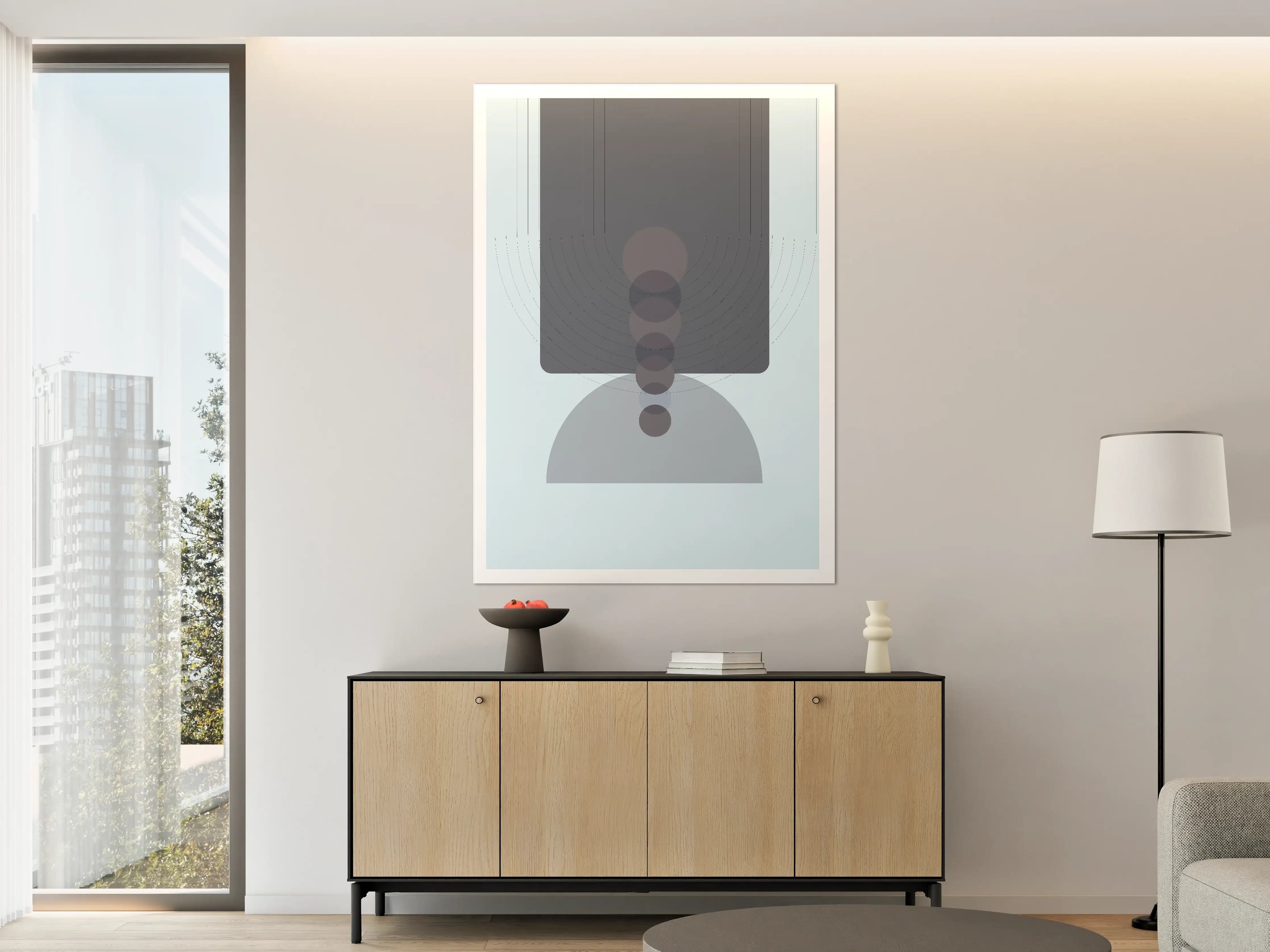 Große Wandbilder - Abstraktes, modernes Wandbild in kühlen Blautönen