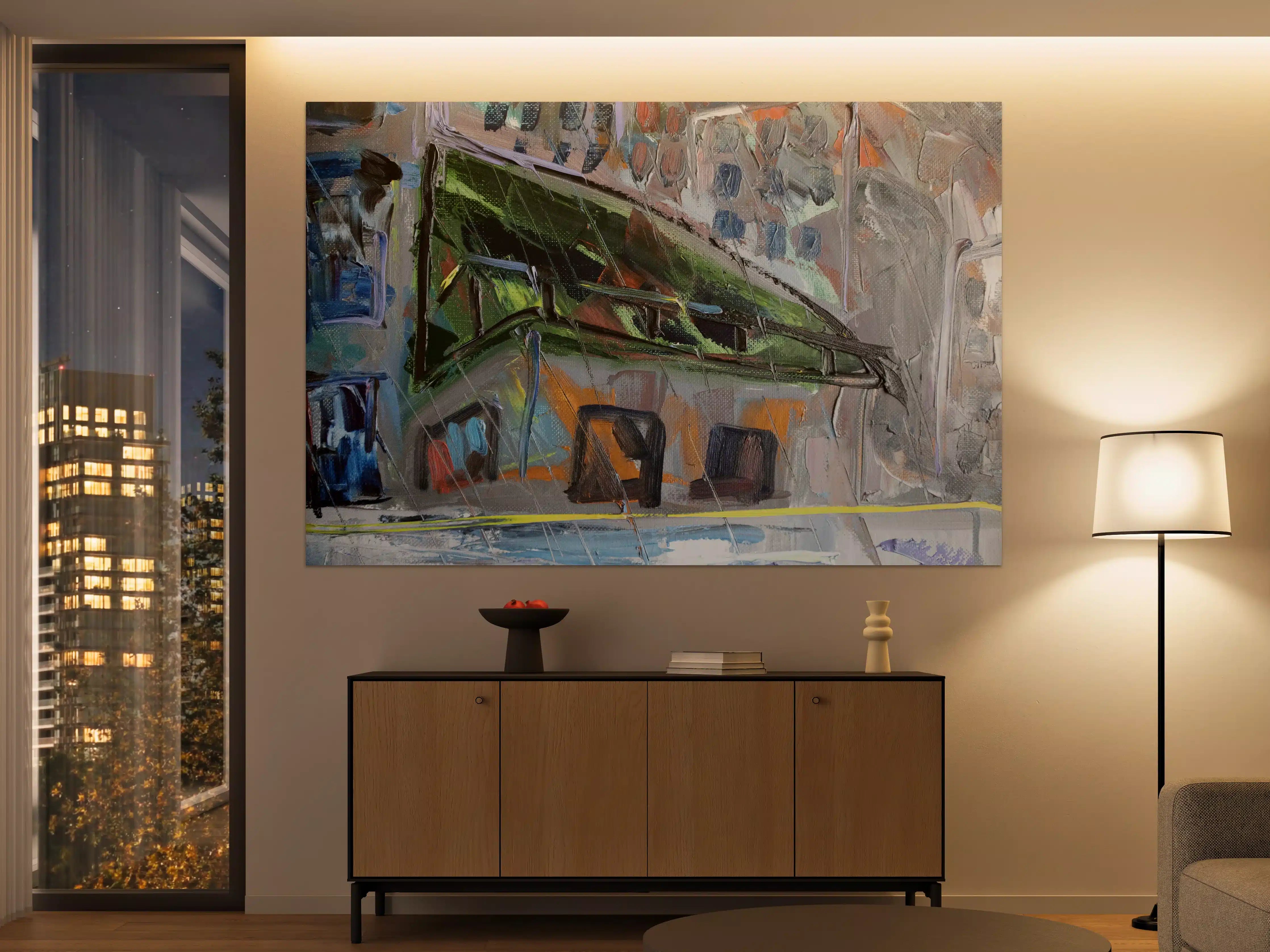 Große Wandbilder - Acryl Farben Kunst - Gebäude