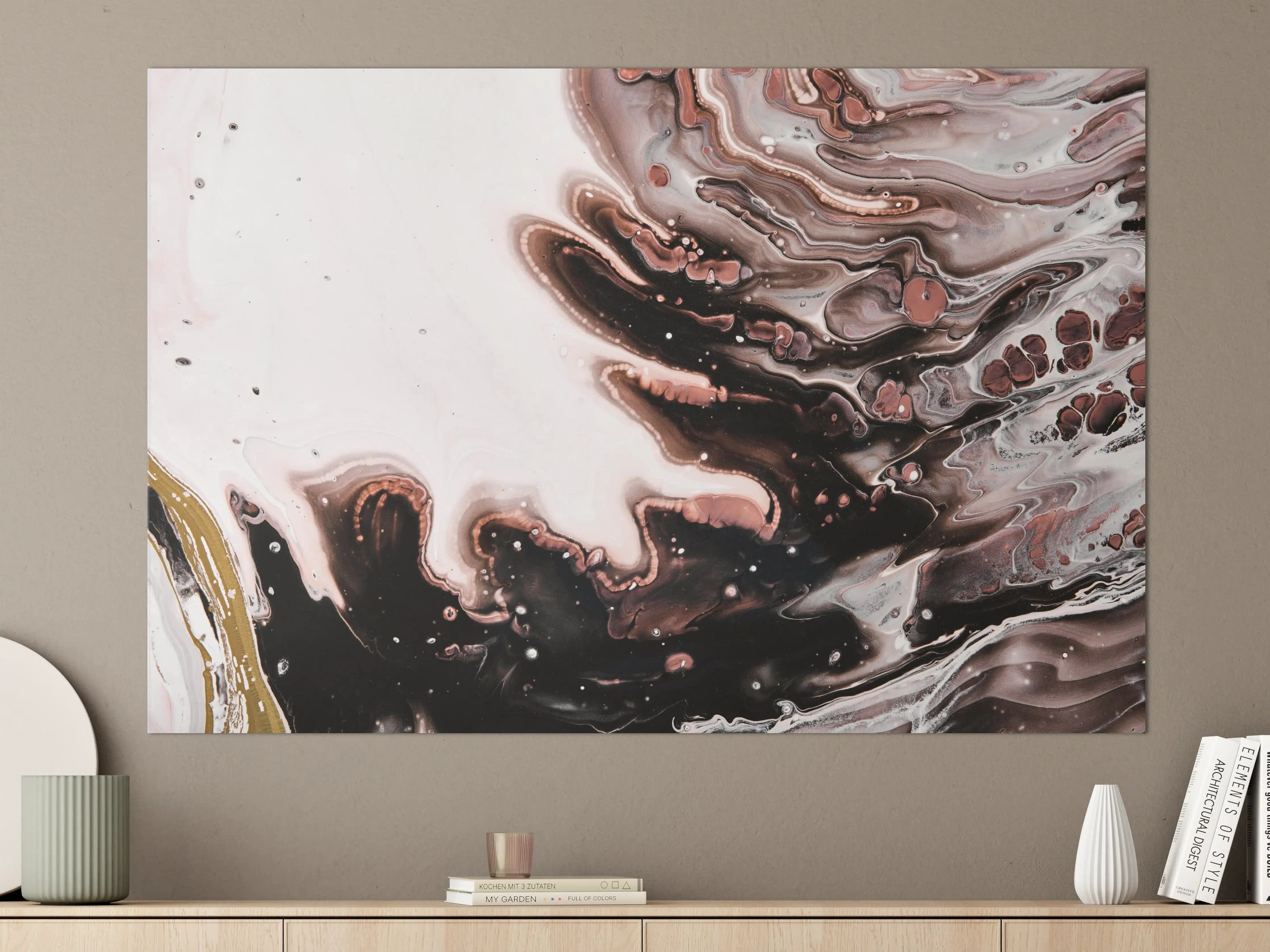 Große Wandbilder - Acryl Flüssigkunst - Dunkle Farben