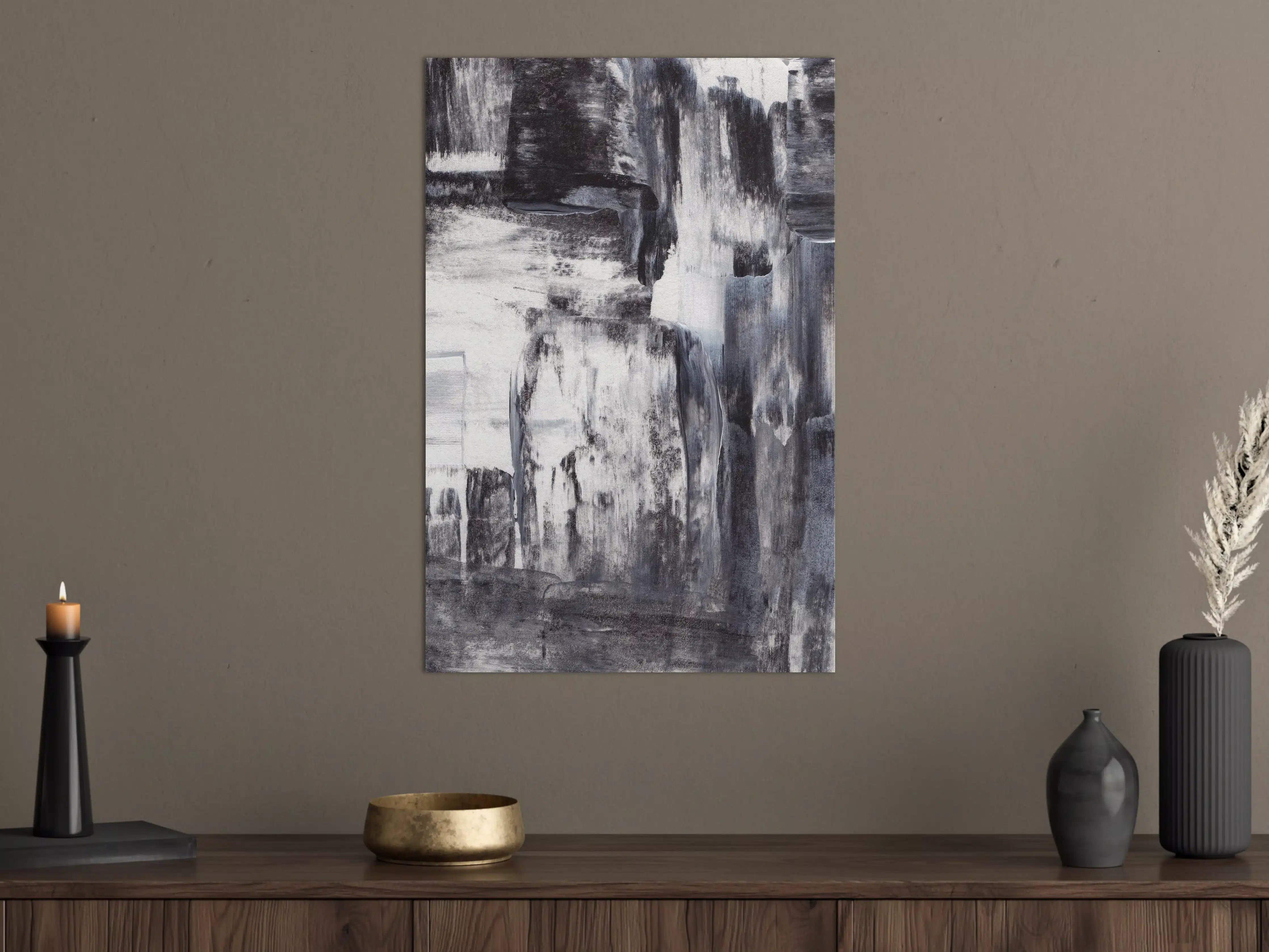 Große Wandbilder - Acryl Gemälde - Schwarz-weiß