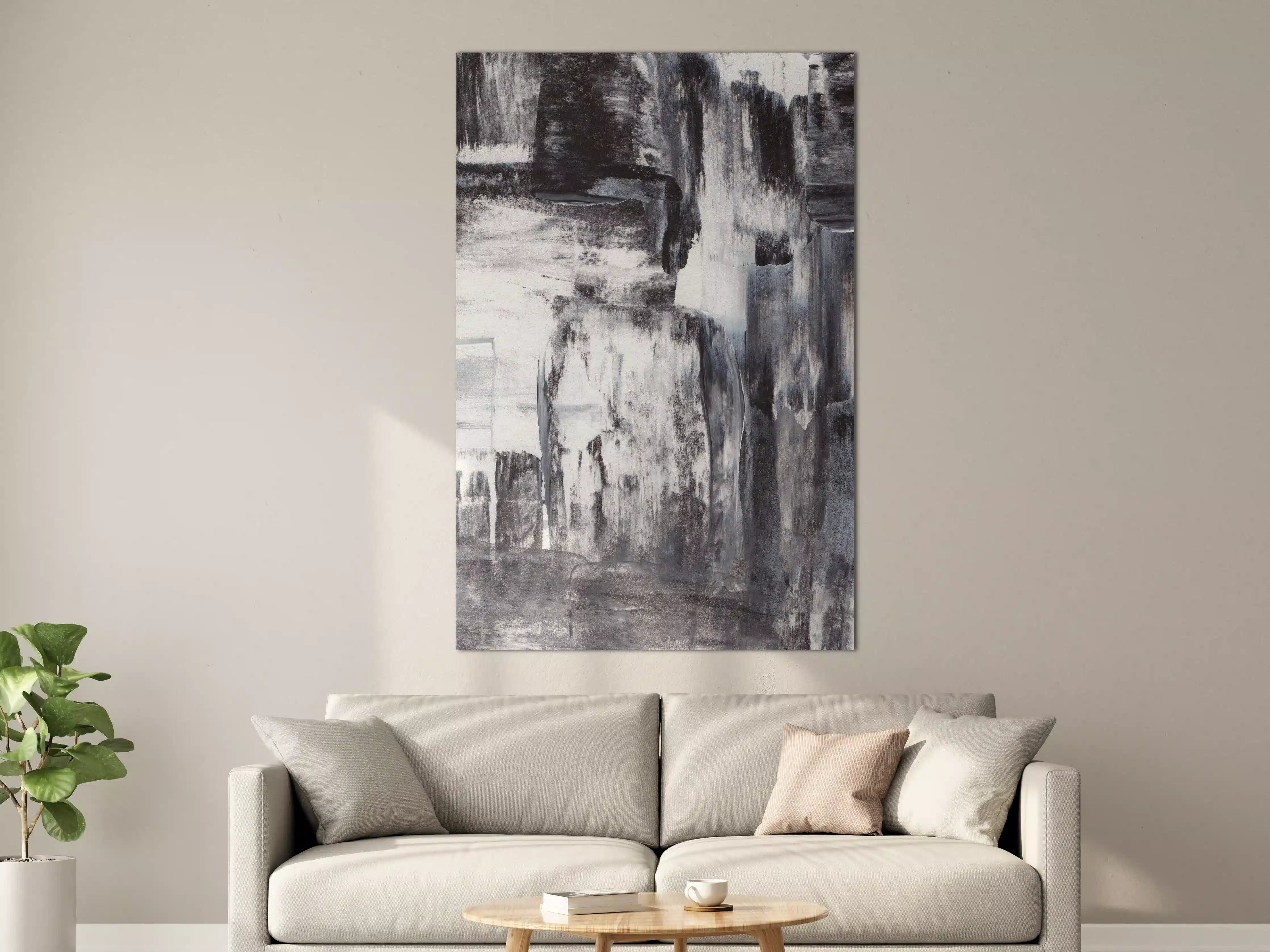 Große Wandbilder - Acryl Gemälde - Schwarz-weiß