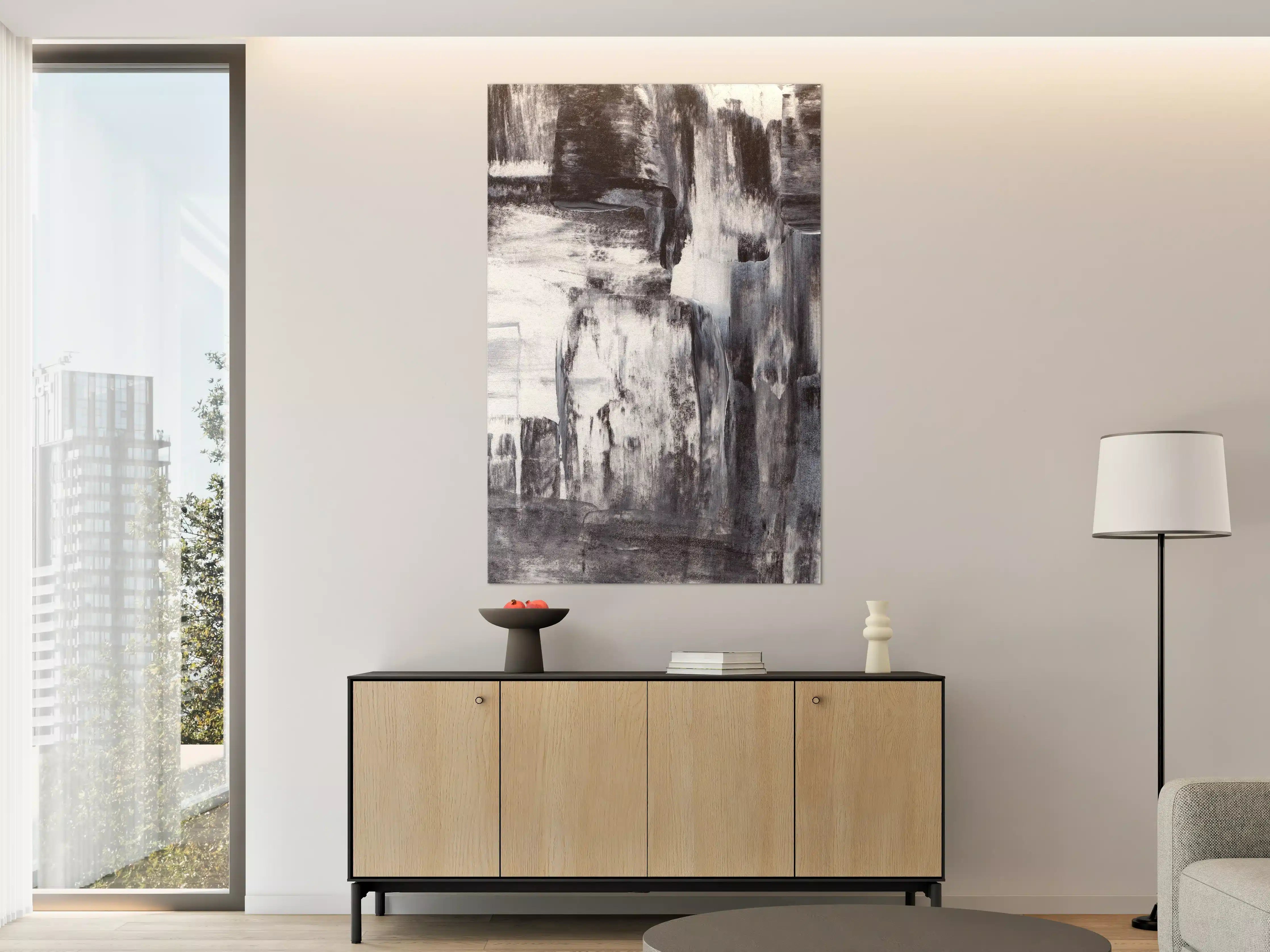 Große Wandbilder - Acryl Gemälde - Schwarz-weiß