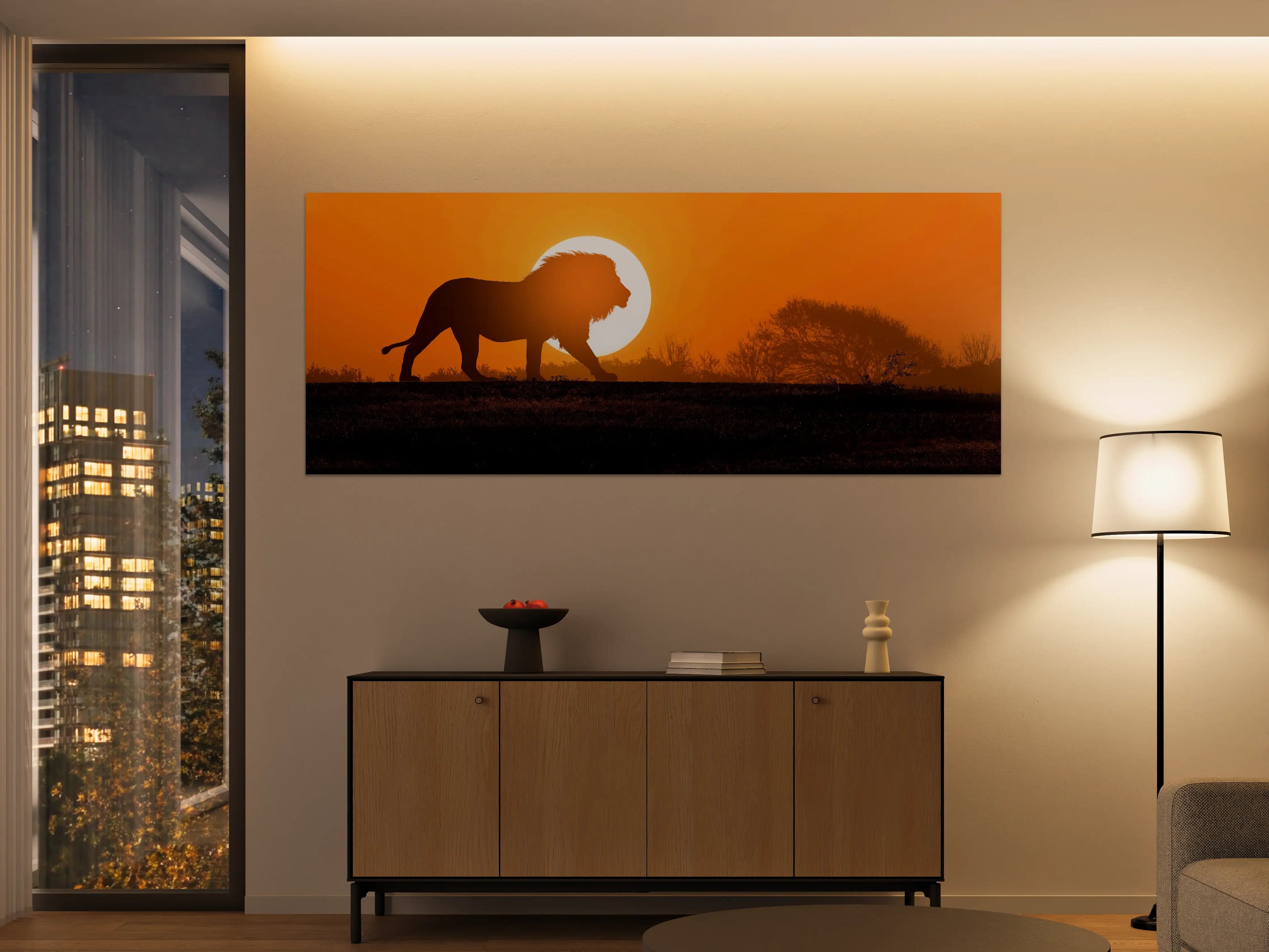 Große Wandbilder - Afrikanische Landschaft bei Sonnenuntergang