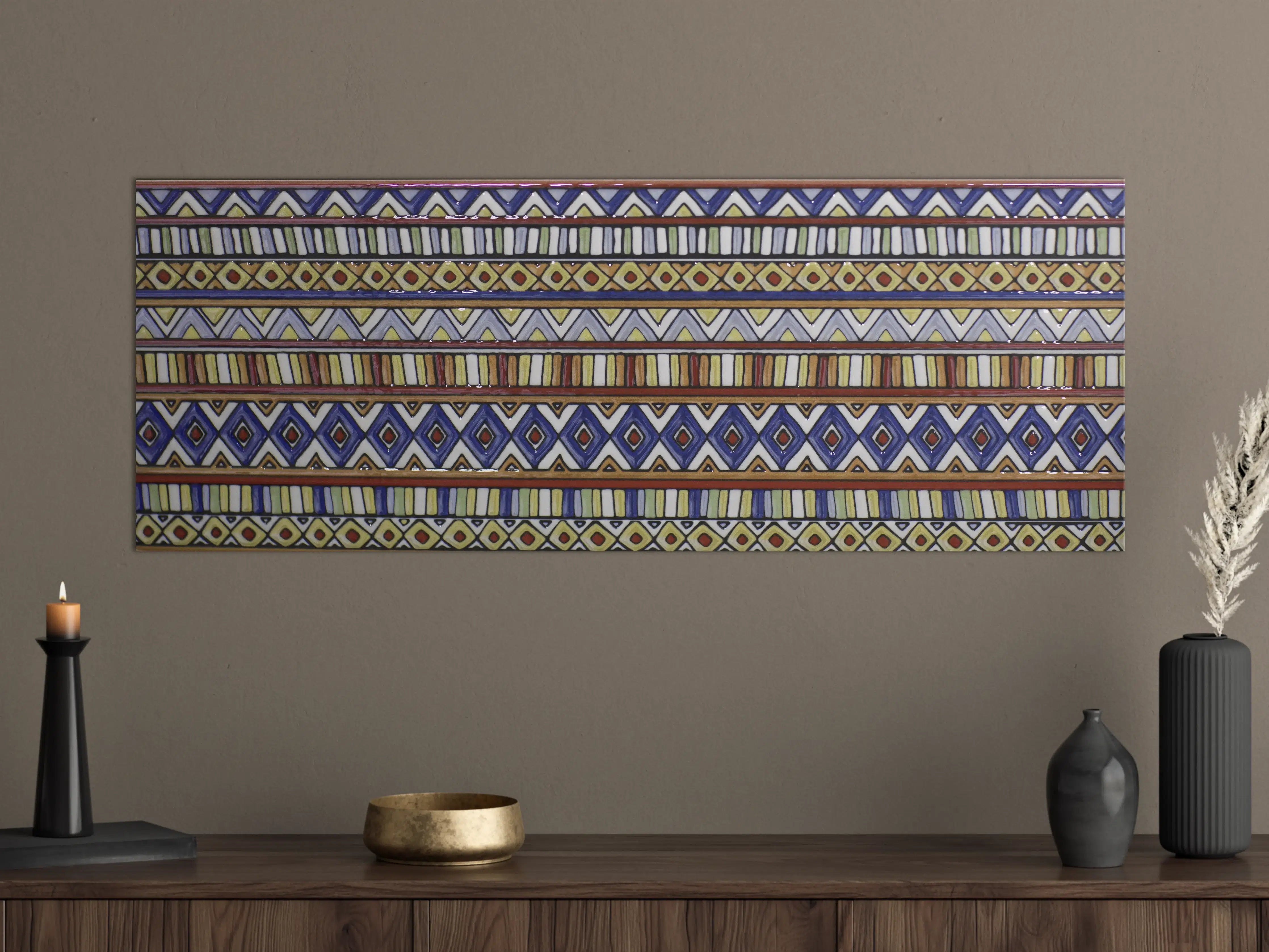 Große Wandbilder - Afrikanisches Muster mit bunten geometrischen Formen