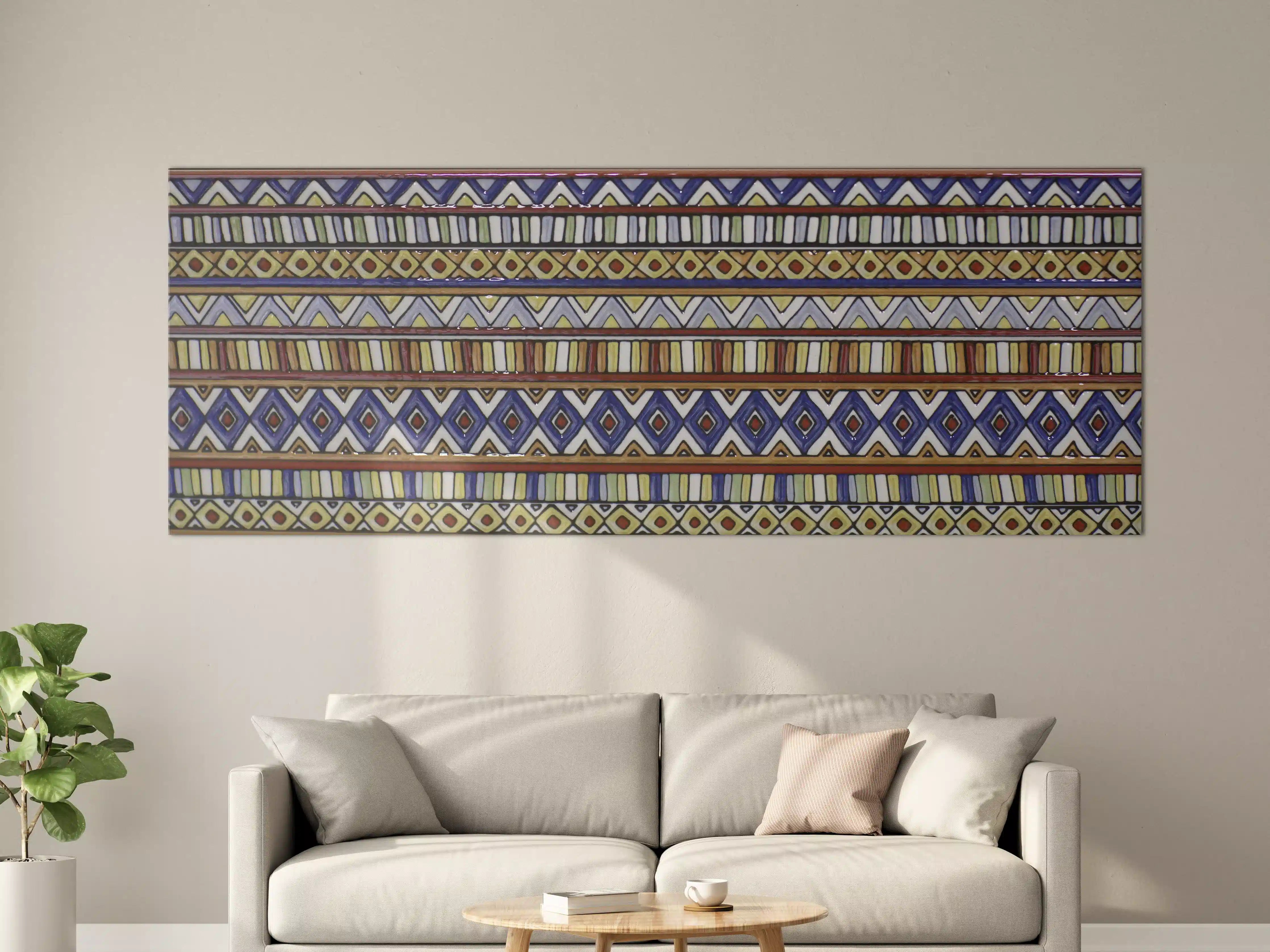 Große Wandbilder - Afrikanisches Muster mit bunten geometrischen Formen