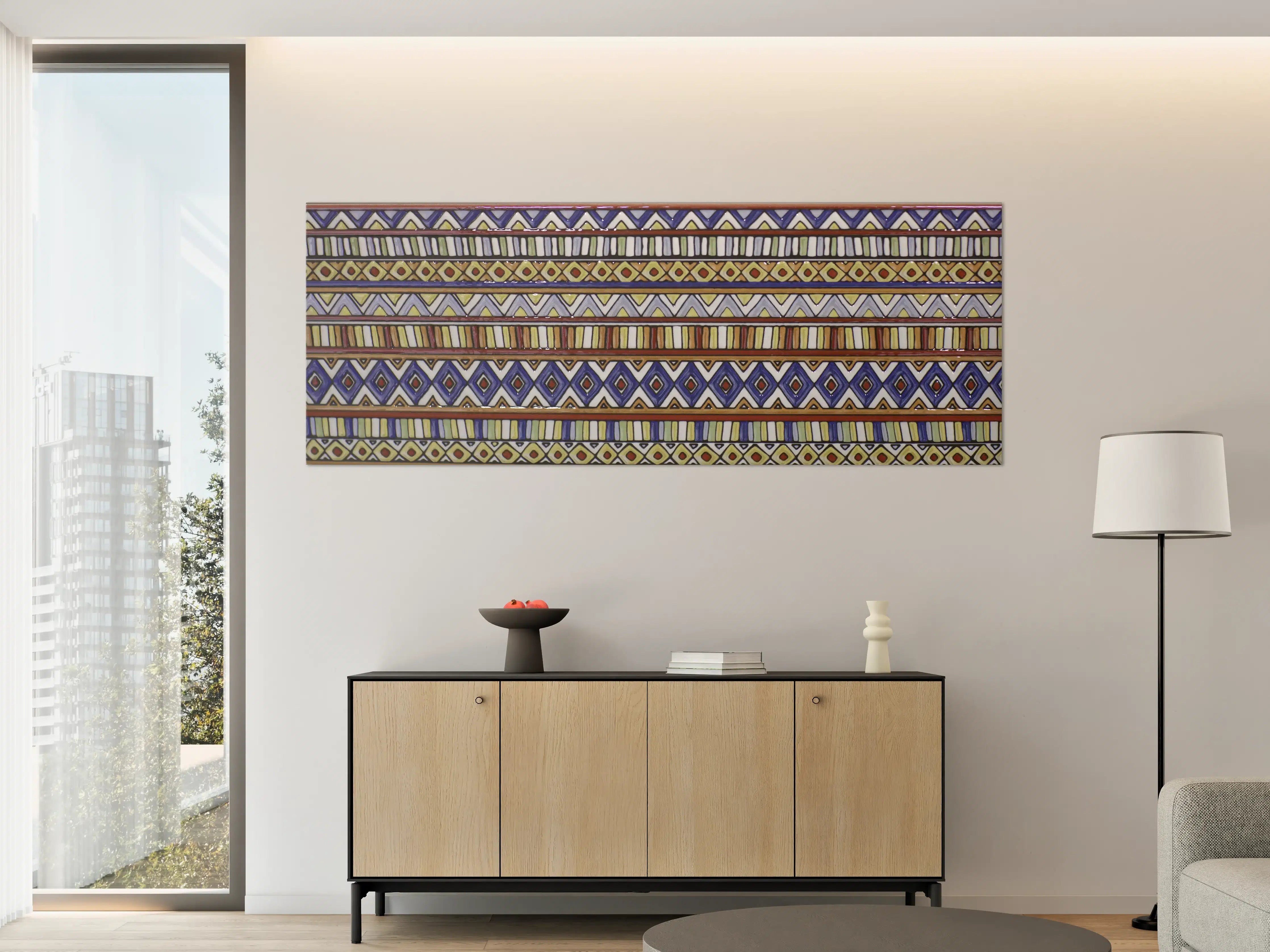 Große Wandbilder - Afrikanisches Muster mit bunten geometrischen Formen