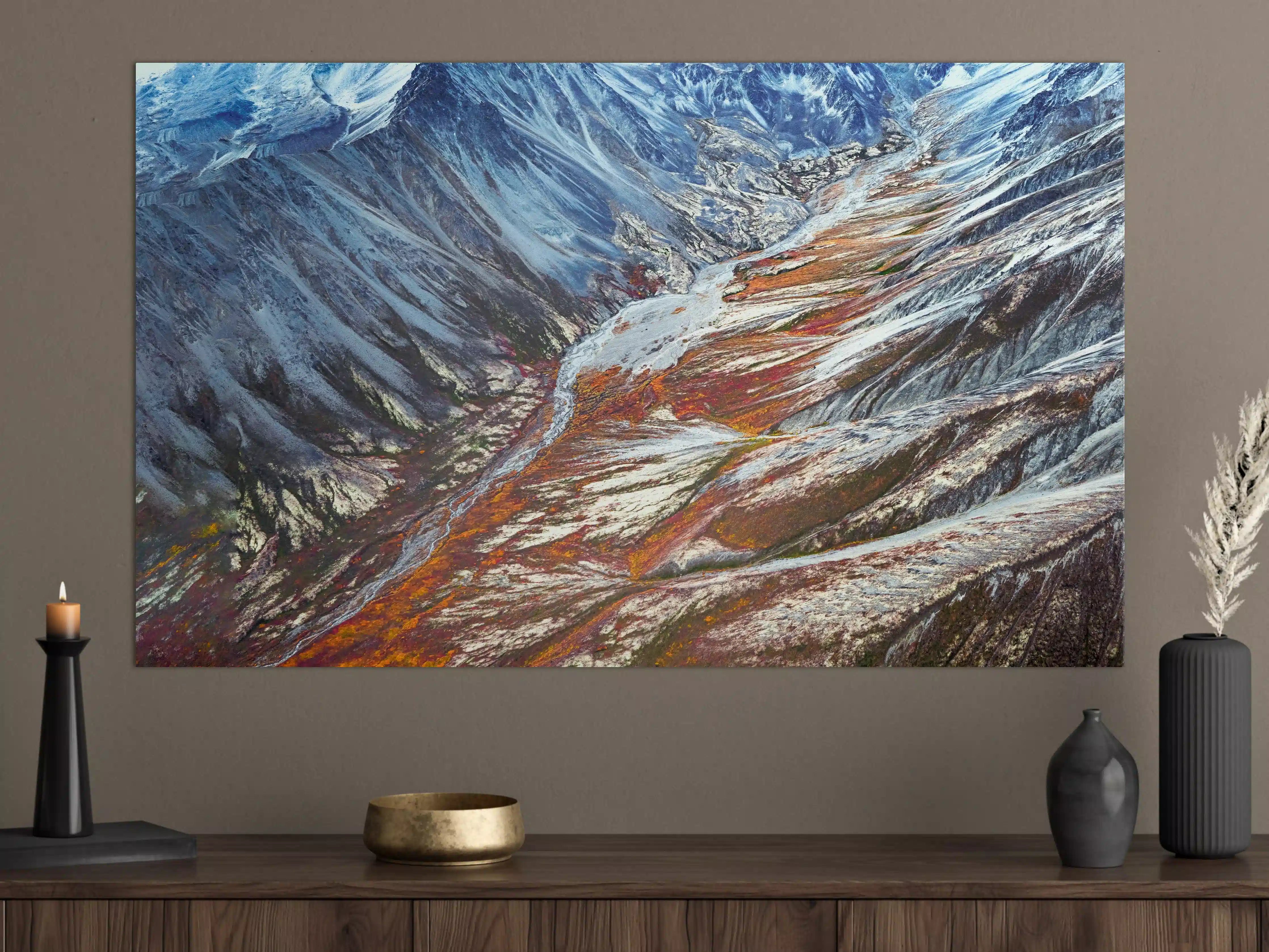 Große Wandbilder - Alaskas Winter Berge Abstrakt