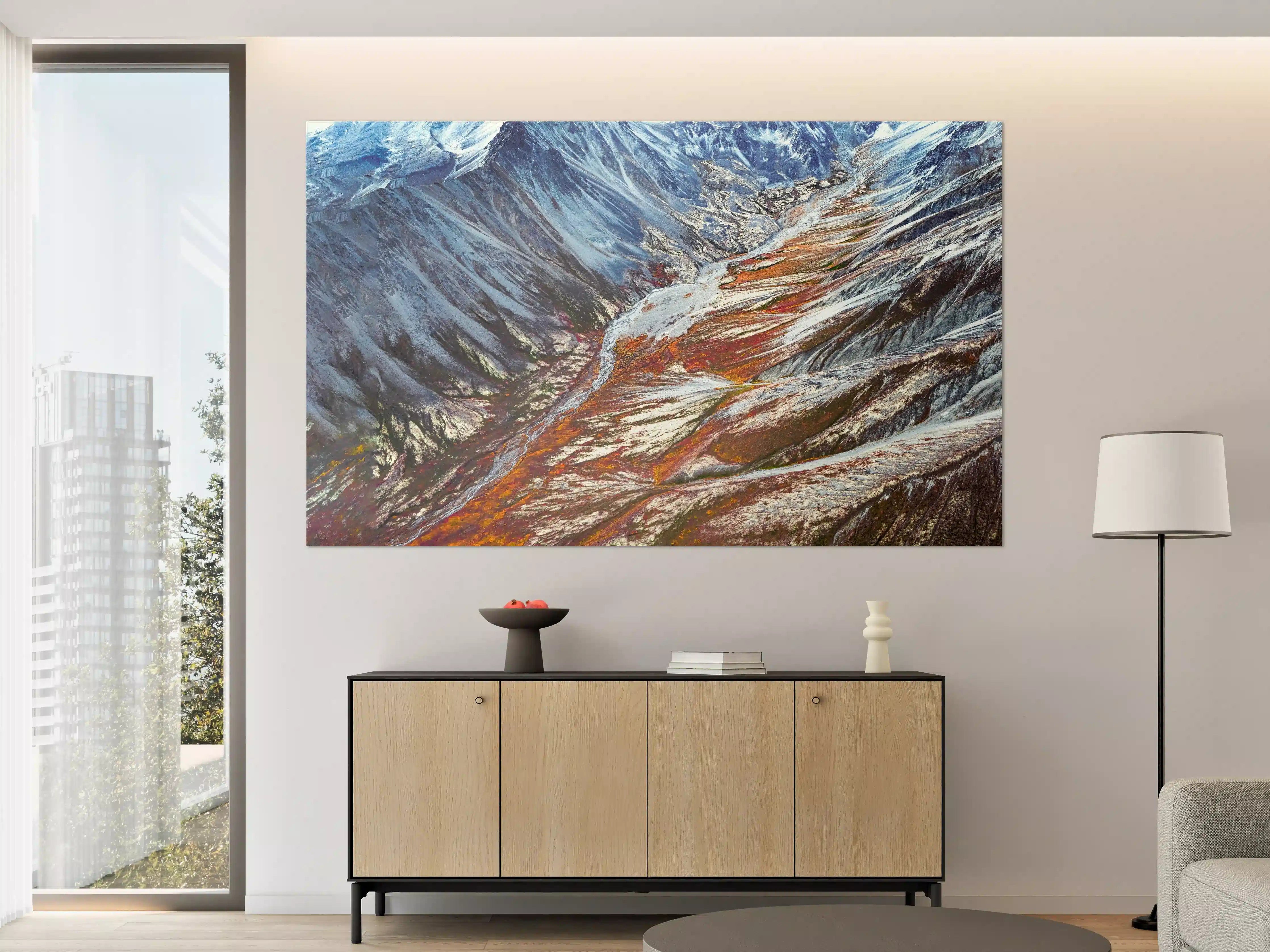 Große Wandbilder - Alaskas Winter Berge Abstrakt