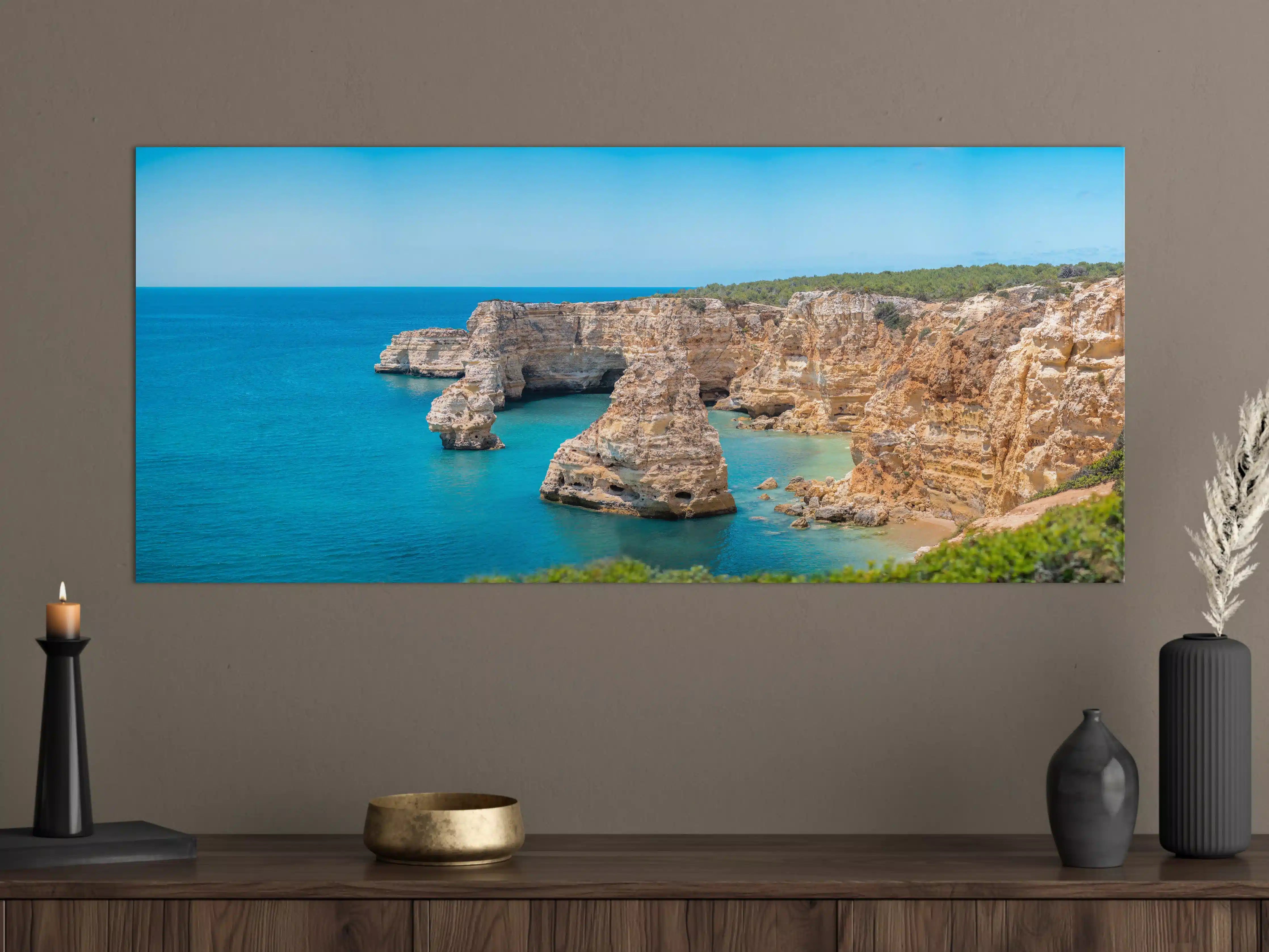 Große Wandbilder - Algarve-Klippen am türkisblauen Meer