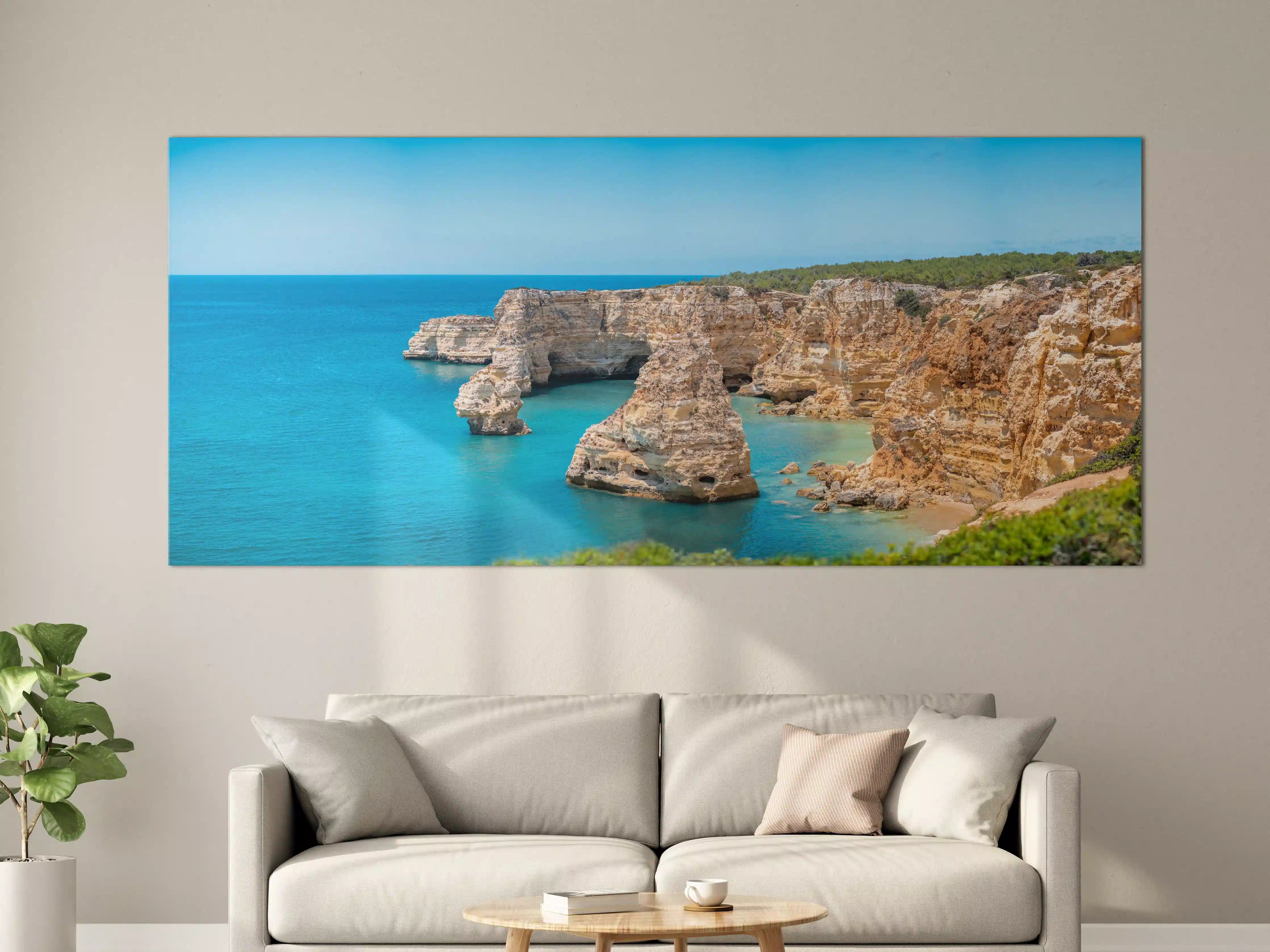 Große Wandbilder - Algarve-Klippen am türkisblauen Meer