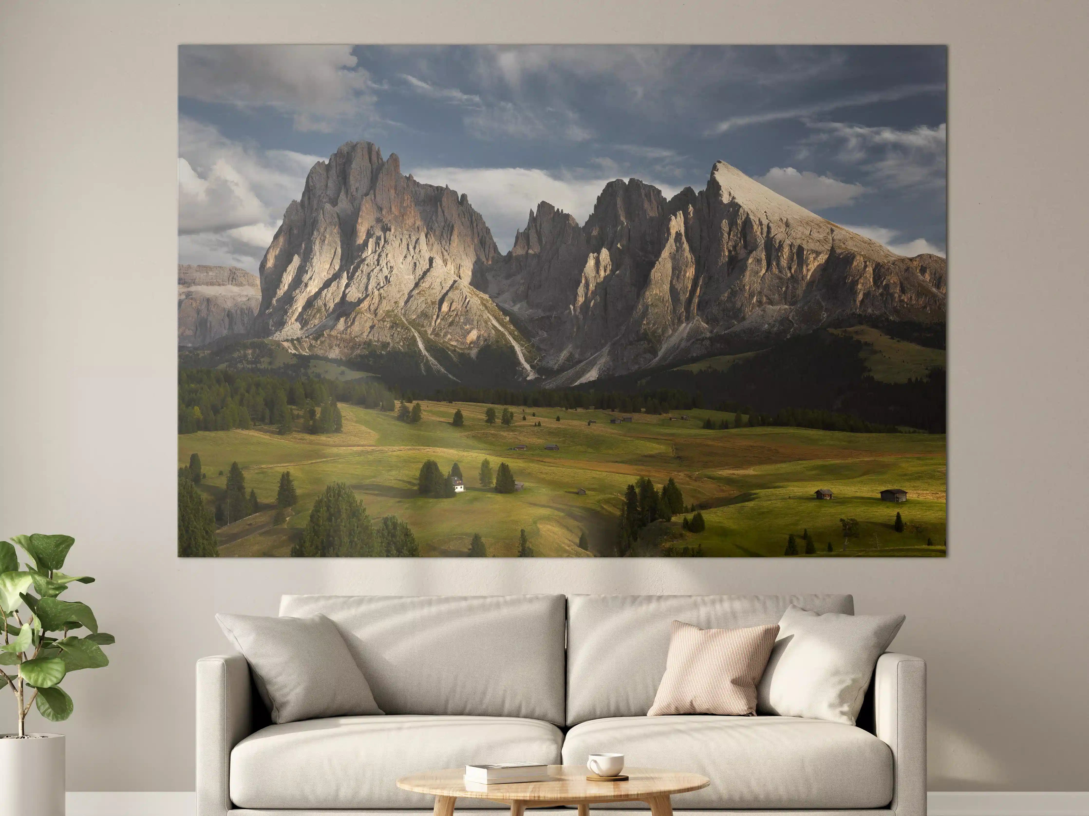 Große Wandbilder - Alpenpanorama Dolomiten Wiese