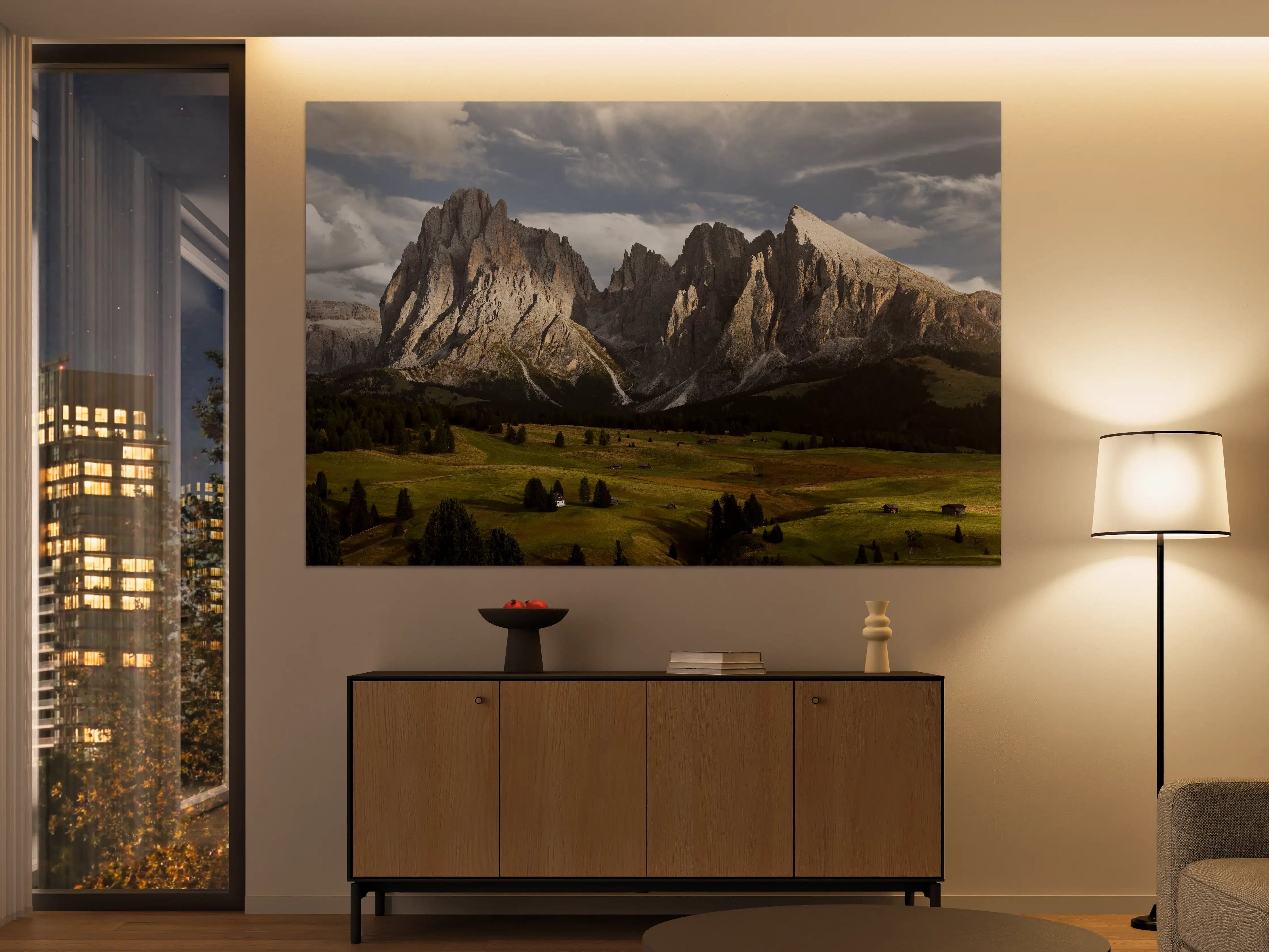 Große Wandbilder - Alpenpanorama Dolomiten Wiese