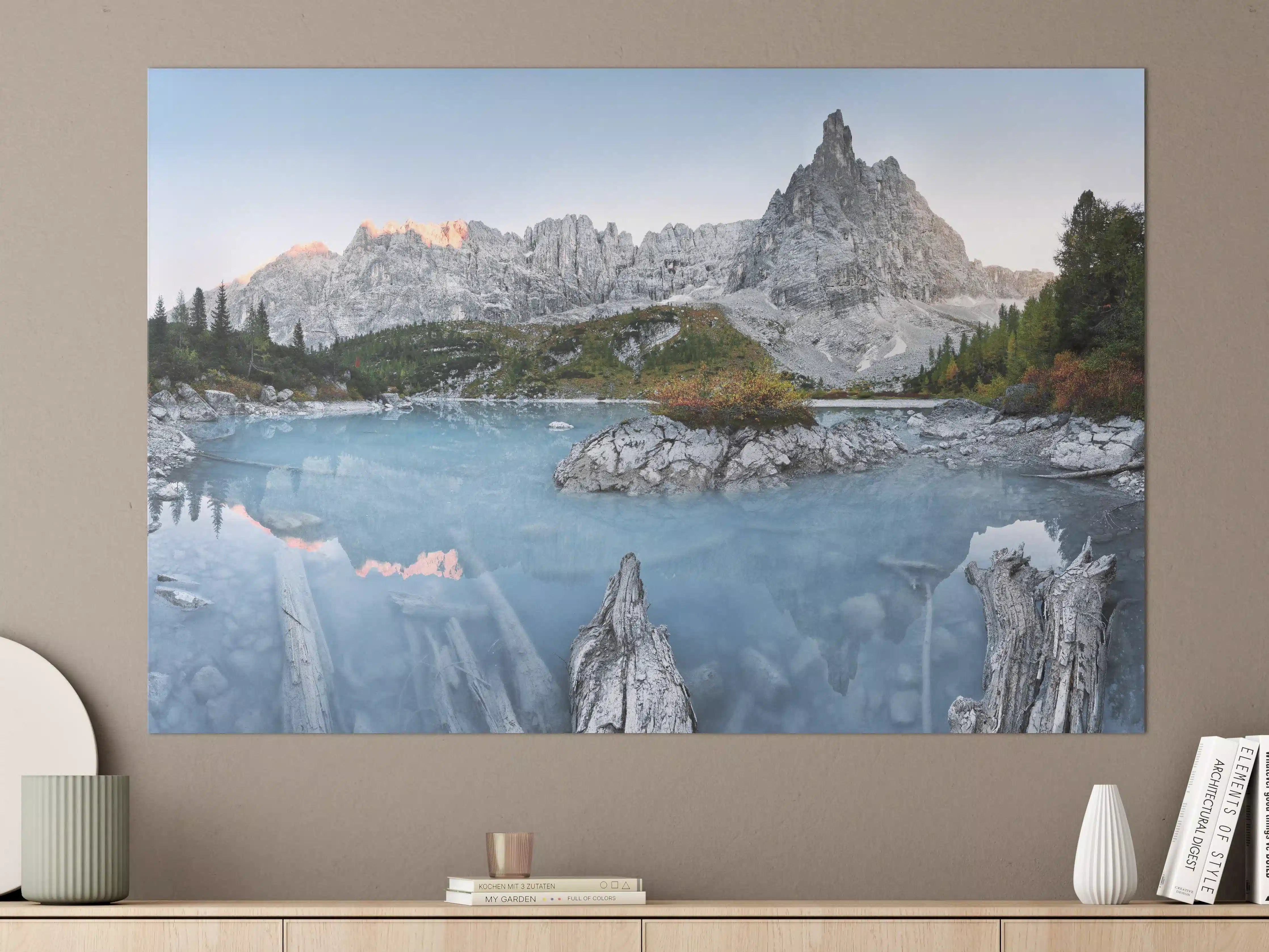 Große Wandbilder - Alpine Seenlandschaft in Abenddämmerung