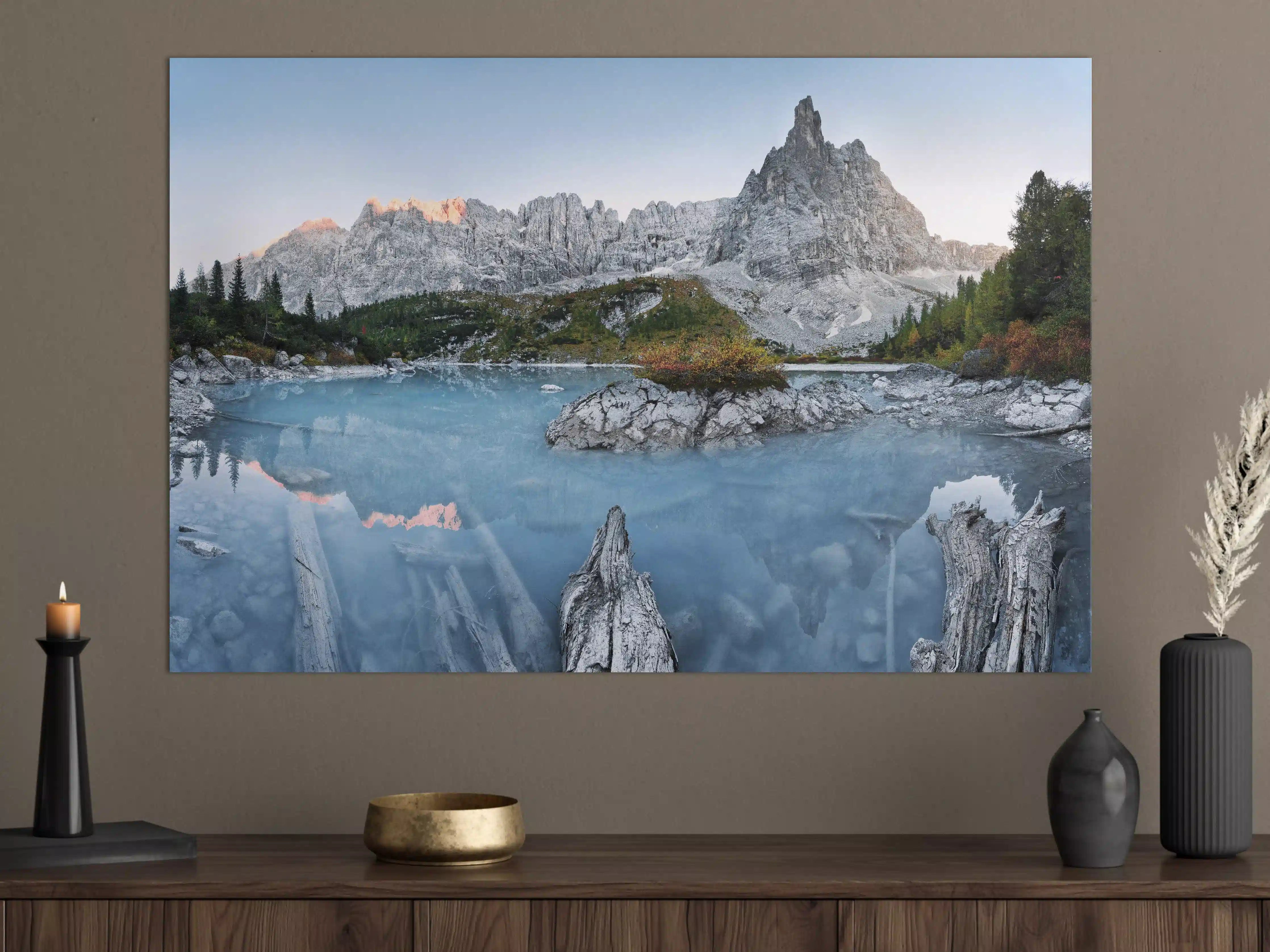 Große Wandbilder - Alpine Seenlandschaft in Abenddämmerung