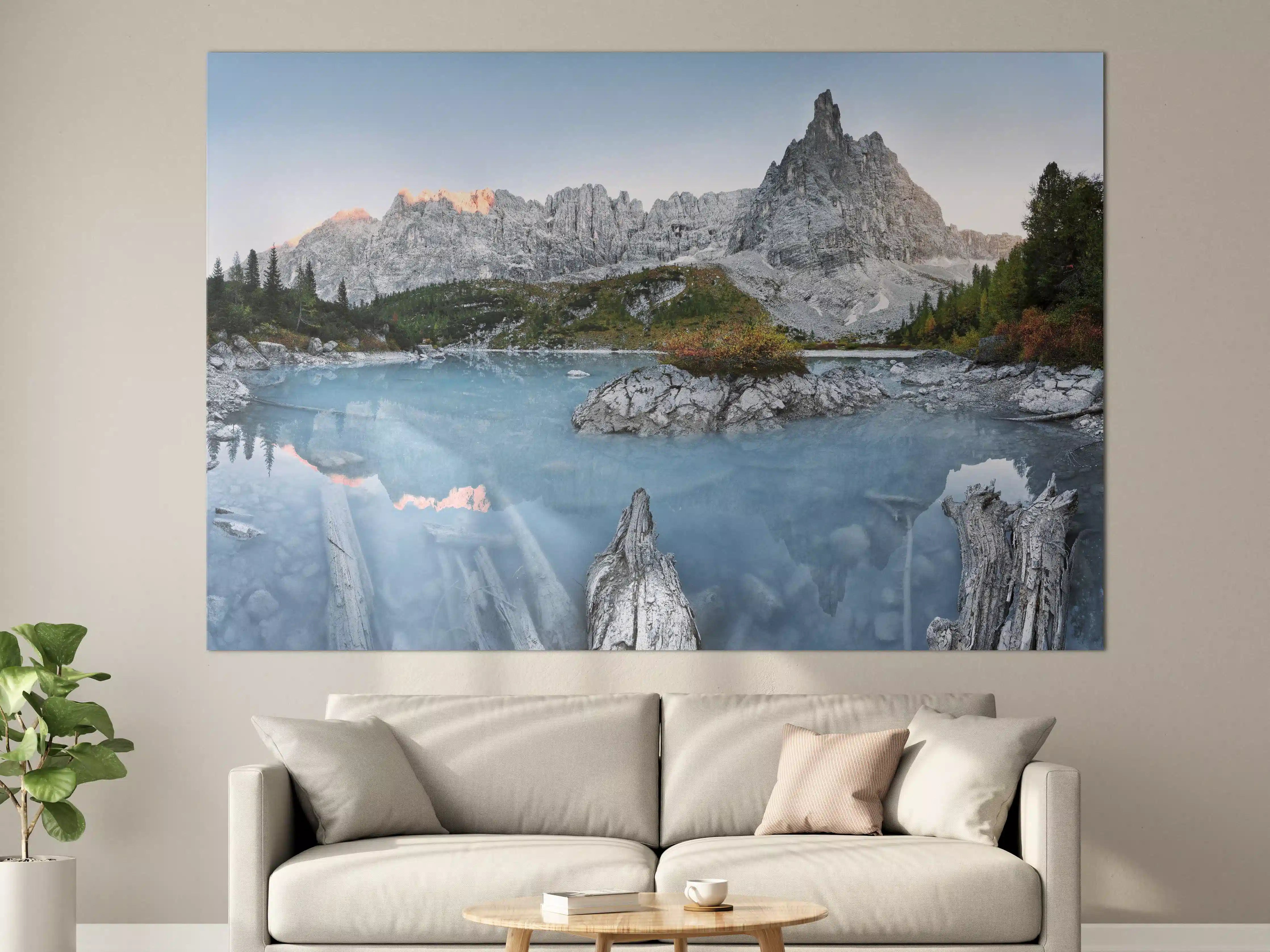 Große Wandbilder - Alpine Seenlandschaft in Abenddämmerung