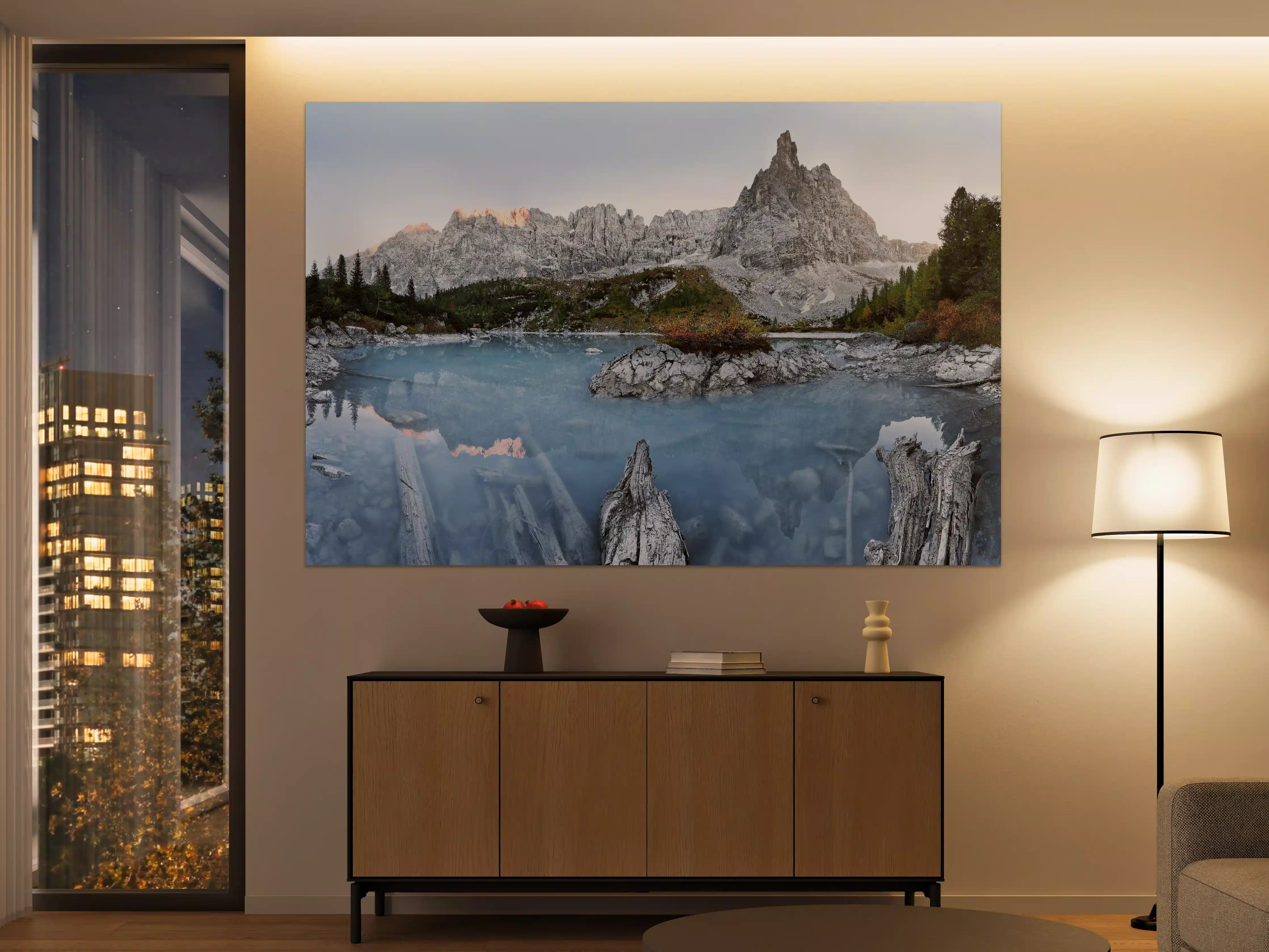 Große Wandbilder - Alpine Seenlandschaft in Abenddämmerung