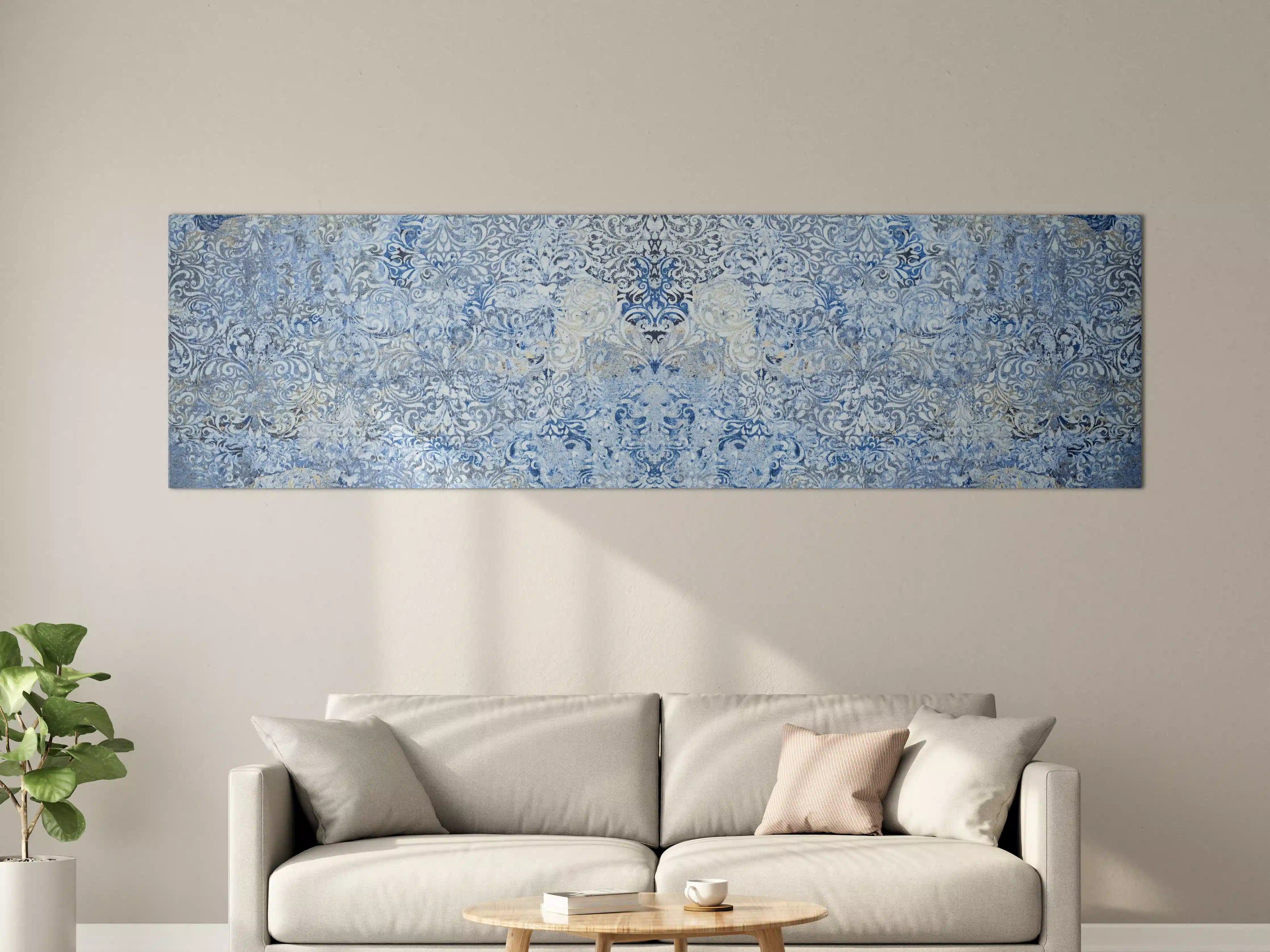 Große Wandbilder - Alt blau graues vintage Fliesenmuster
