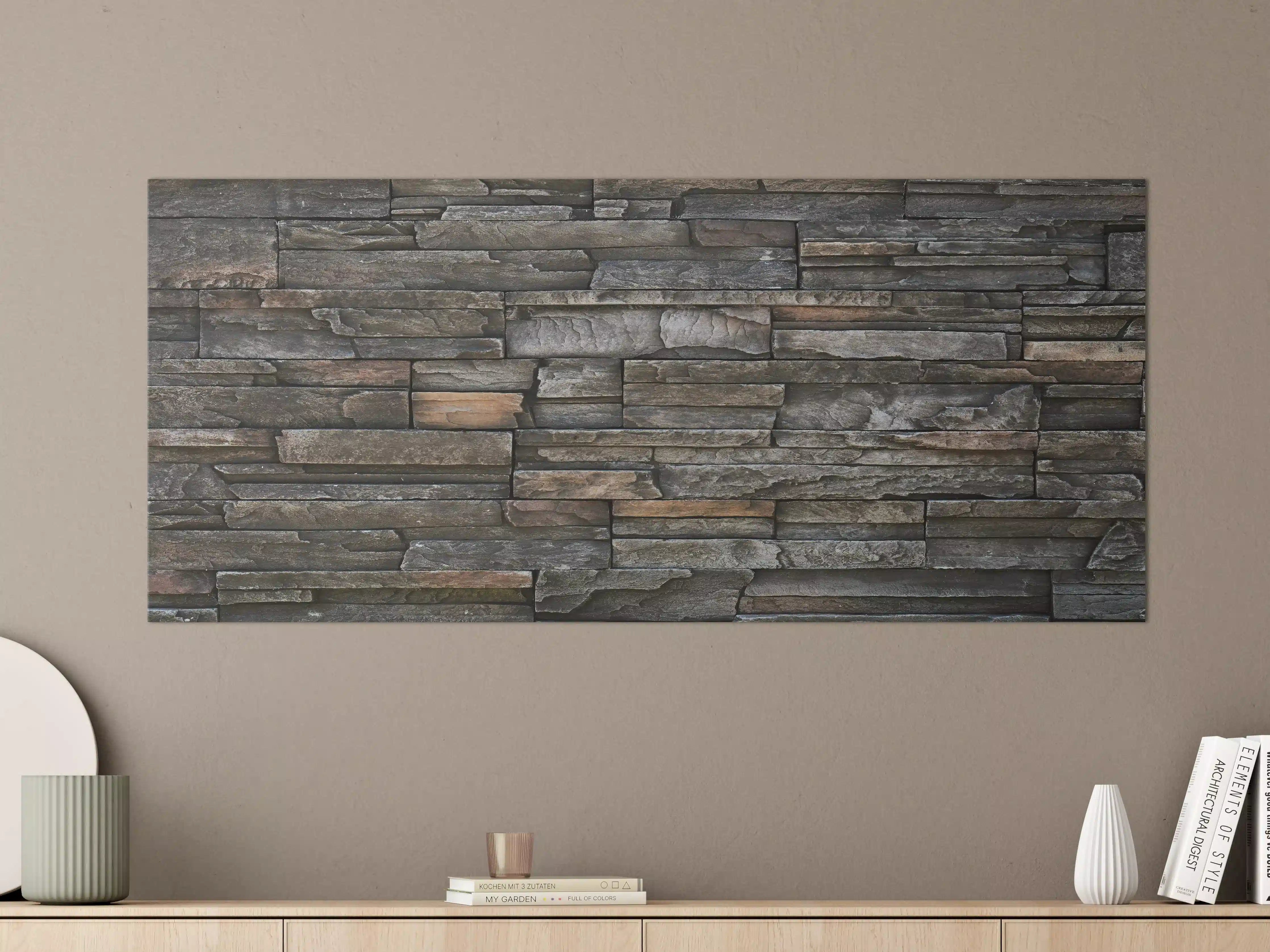 Große Wandbilder - Alte dunkle Steinwand Textur