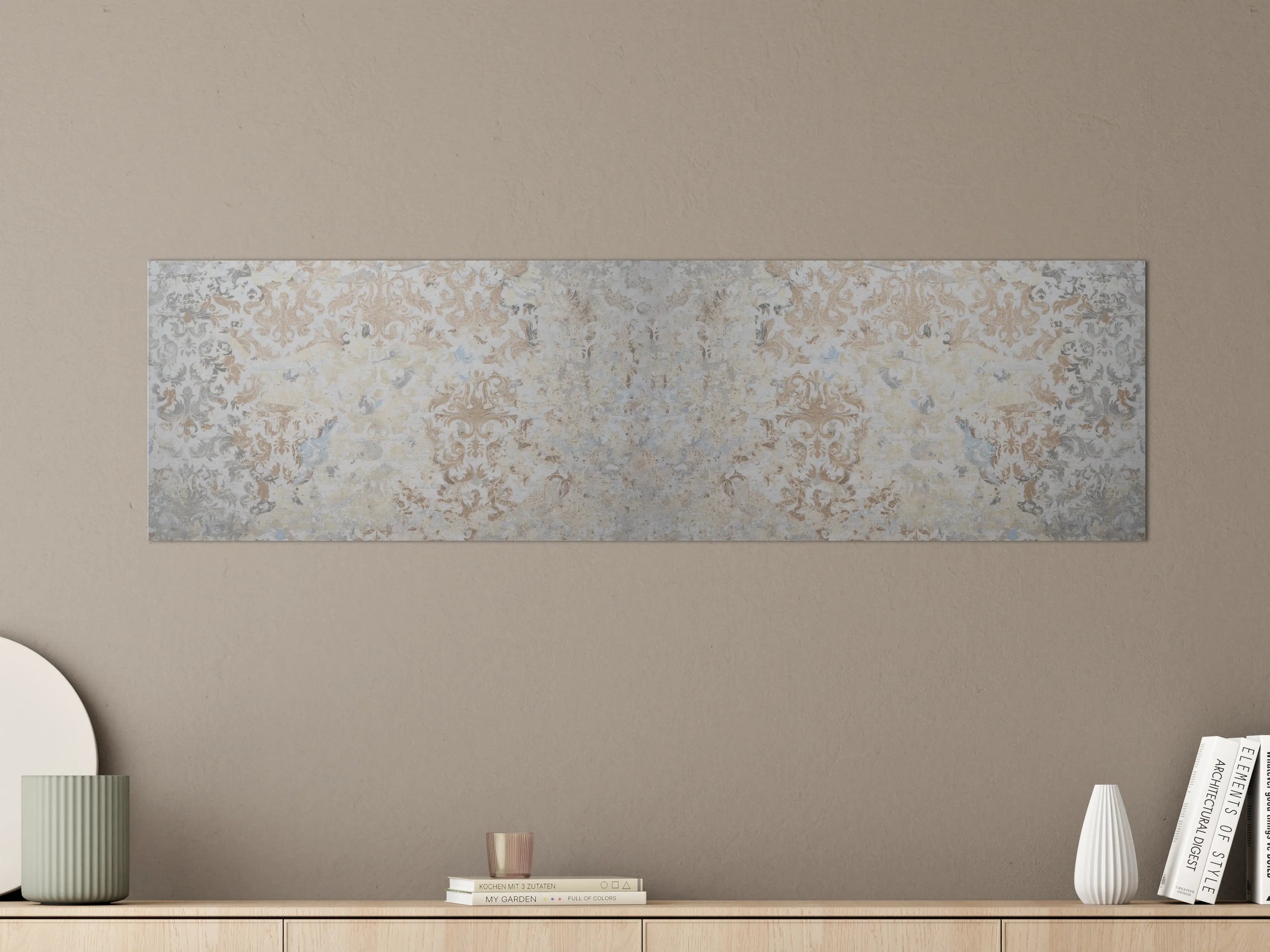 Große Wandbilder - Alte grau braune Vintage Fliesen