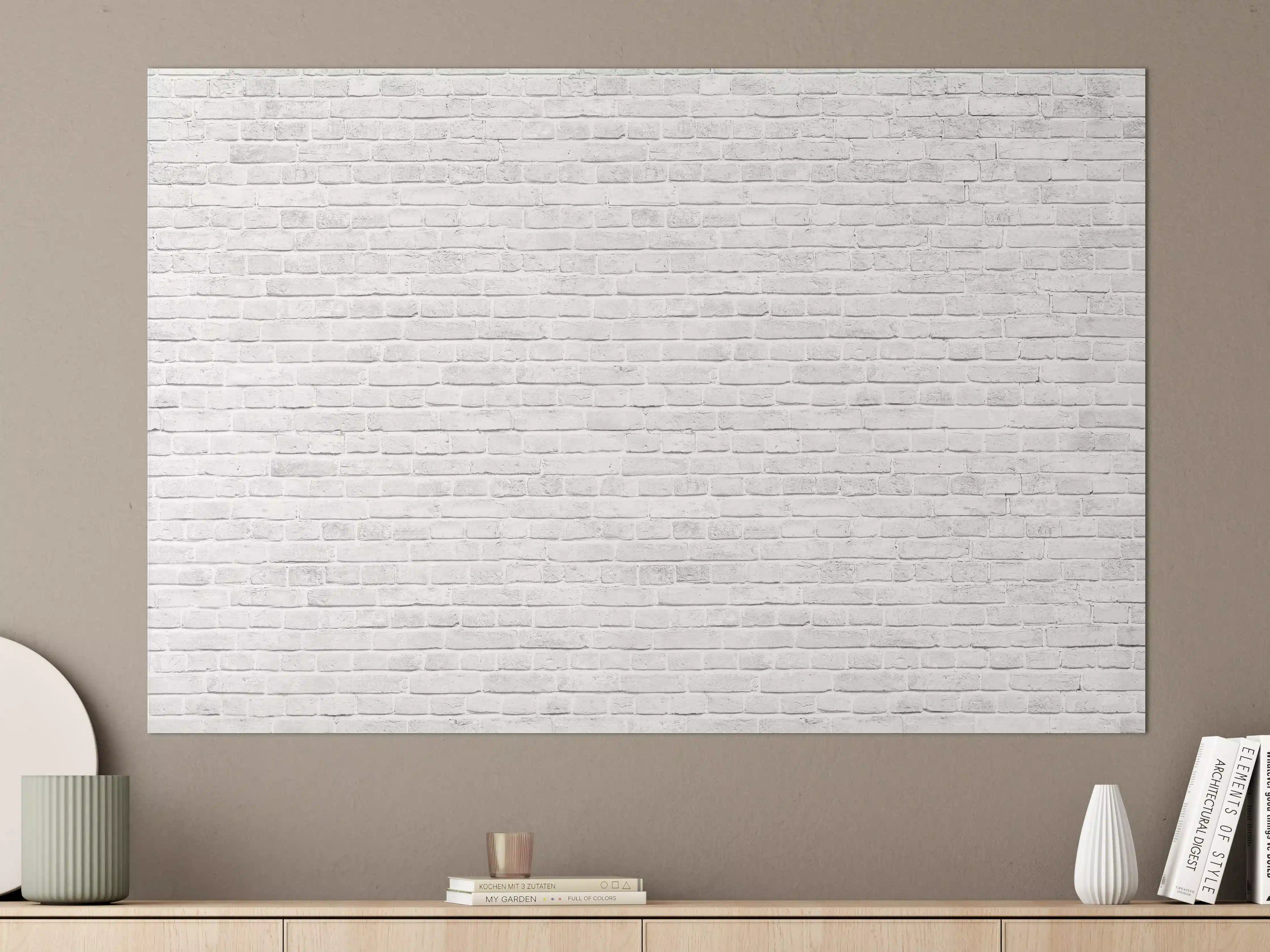 Große Wandbilder - Alte weiße Backsteinmauer