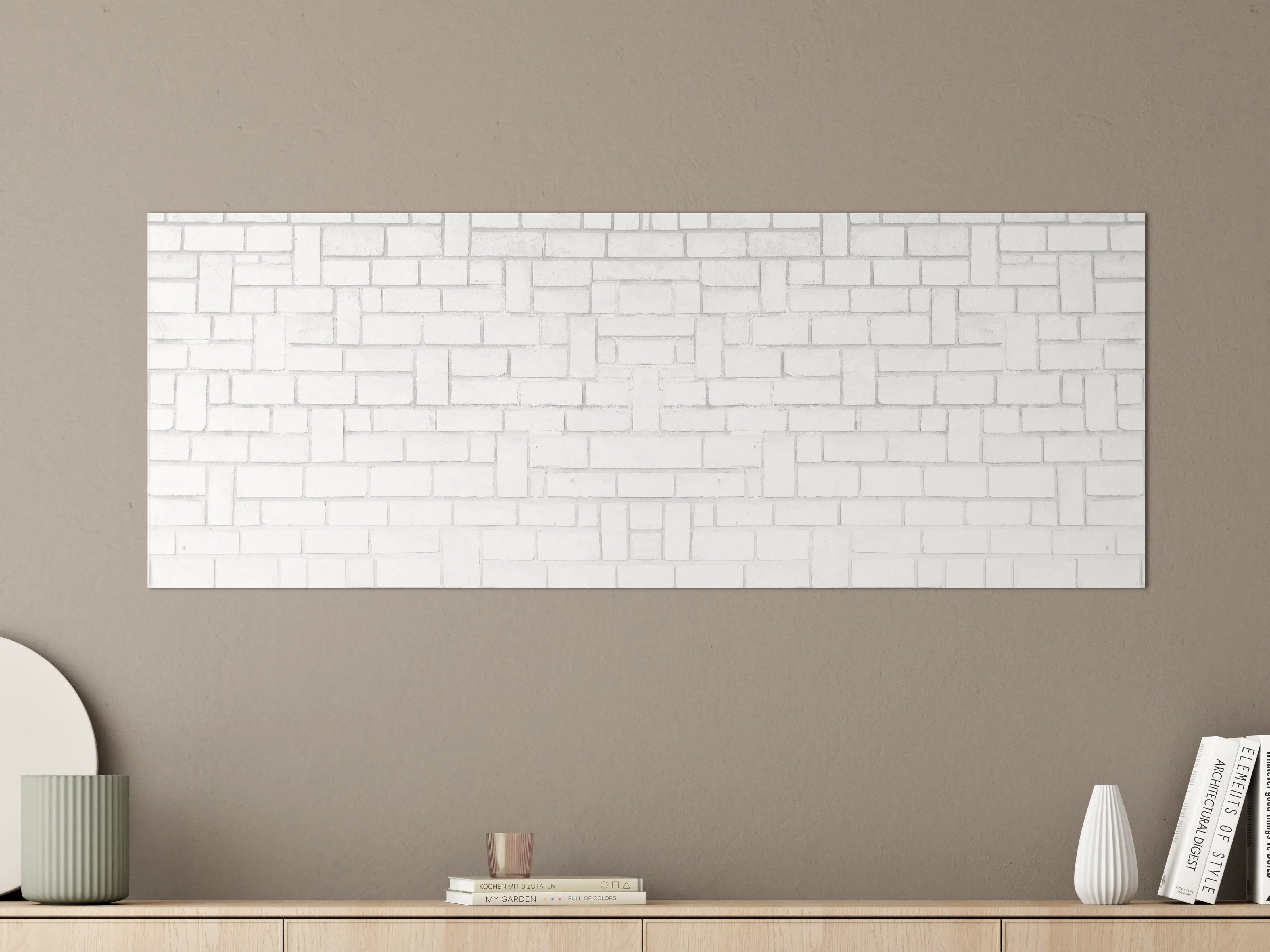 Große Wandbilder - Alte weiße Backsteinmauer Muster