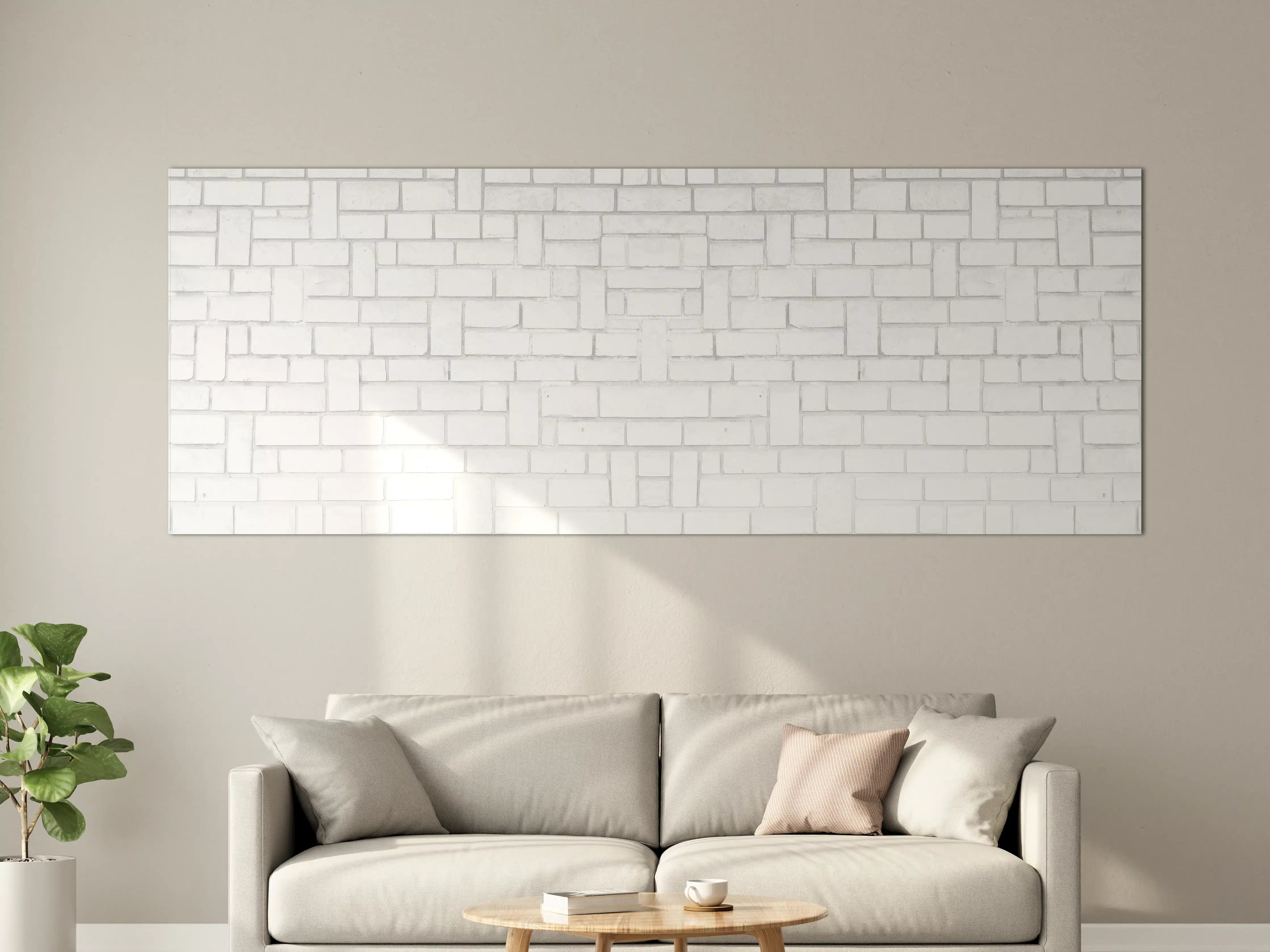 Große Wandbilder - Alte weiße Backsteinmauer Muster