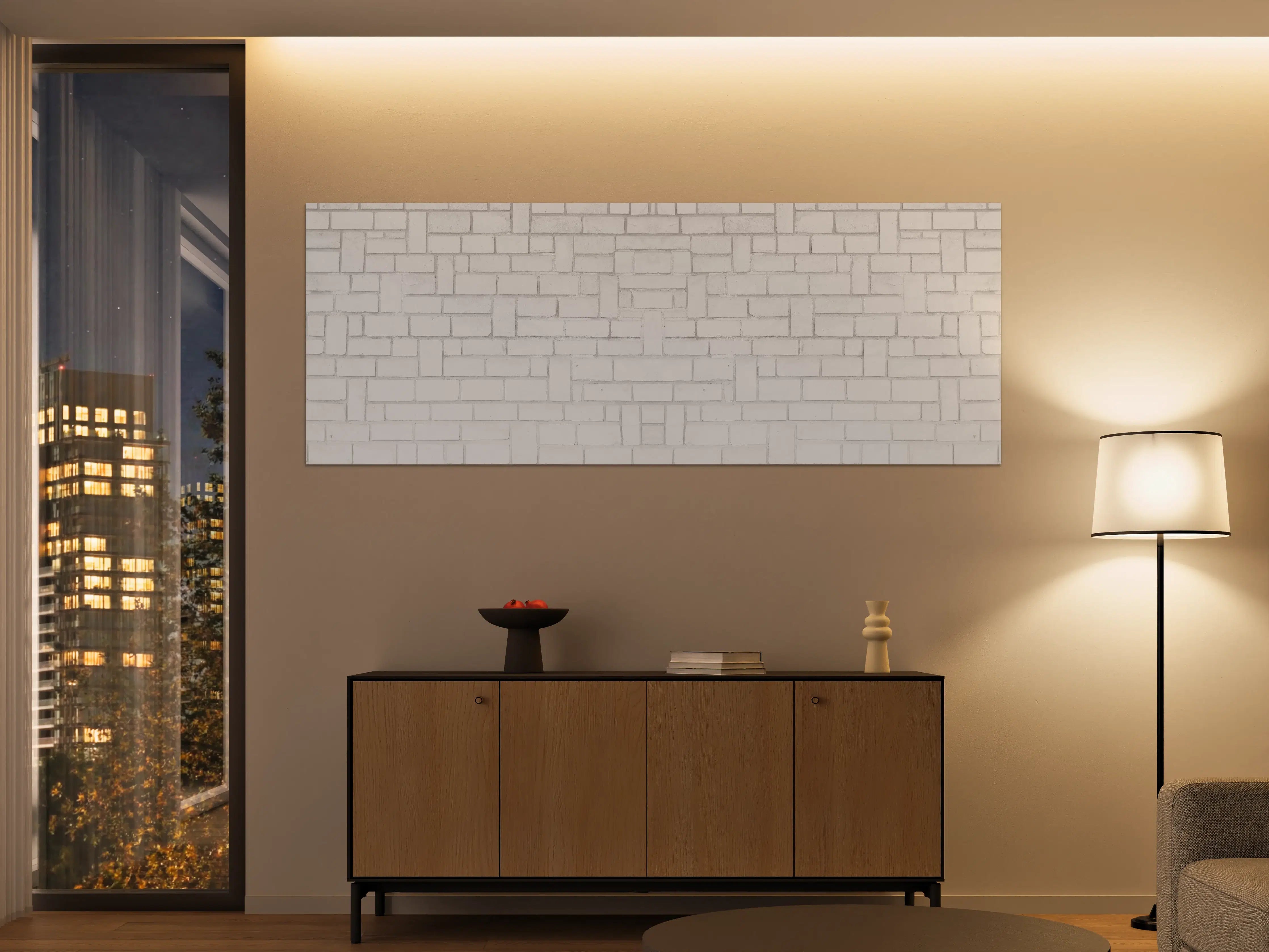 Große Wandbilder - Alte weiße Backsteinmauer Muster