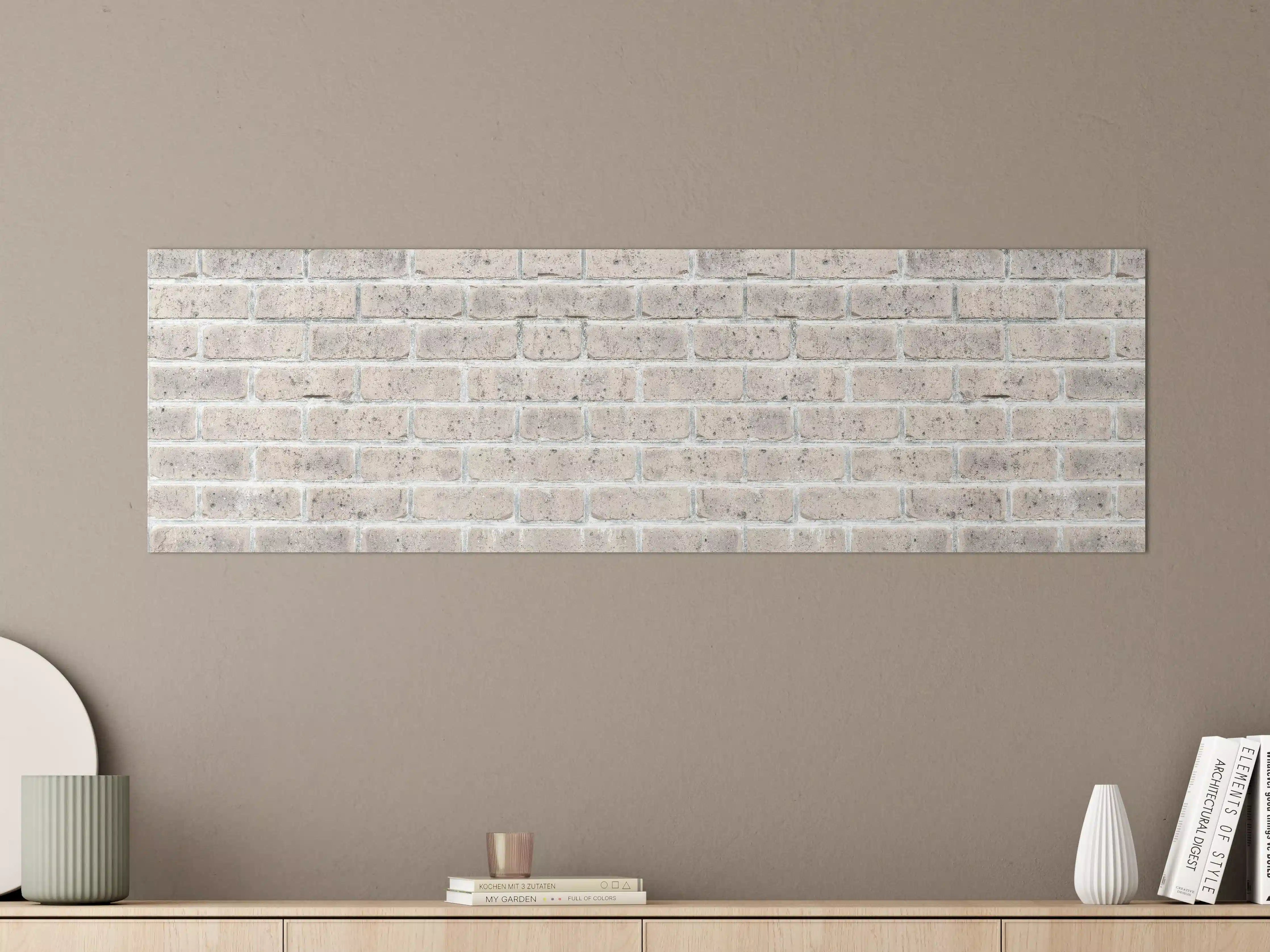 Große Wandbilder - Alte weiße Vintage Backsteinmauer
