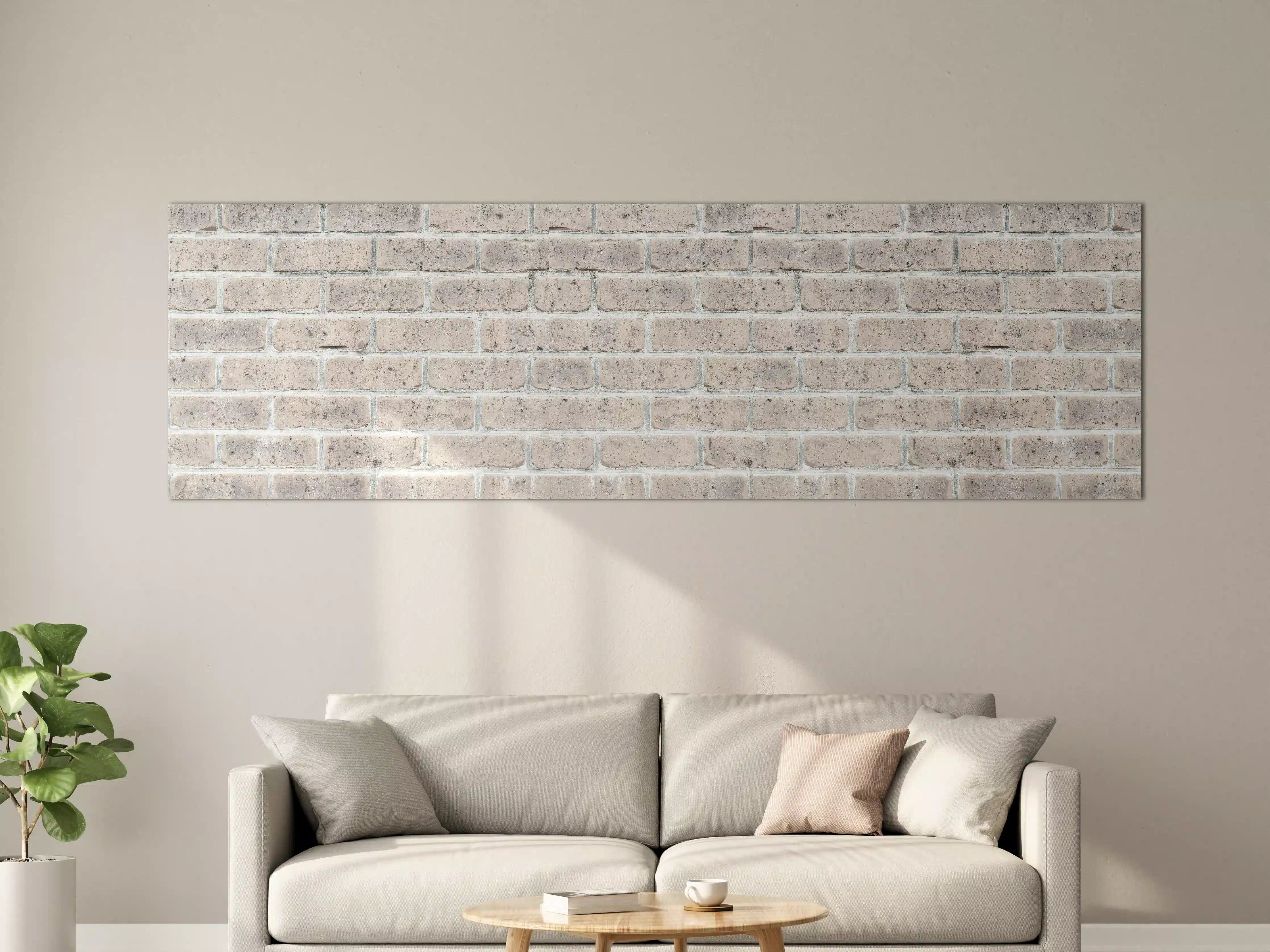 Große Wandbilder - Alte weiße Vintage Backsteinmauer
