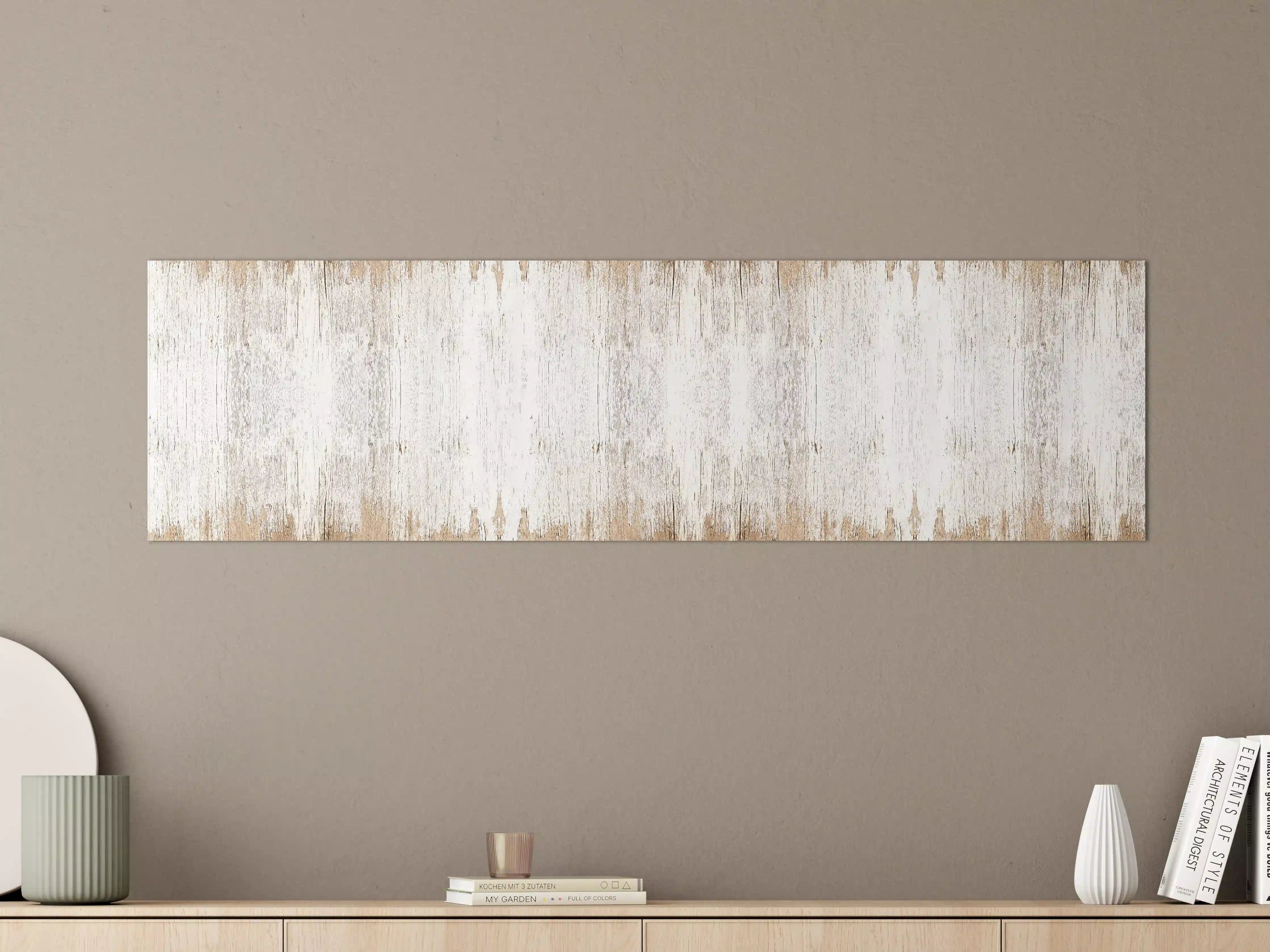 Große Wandbilder - Alte weiße lackierte Holzstruktur