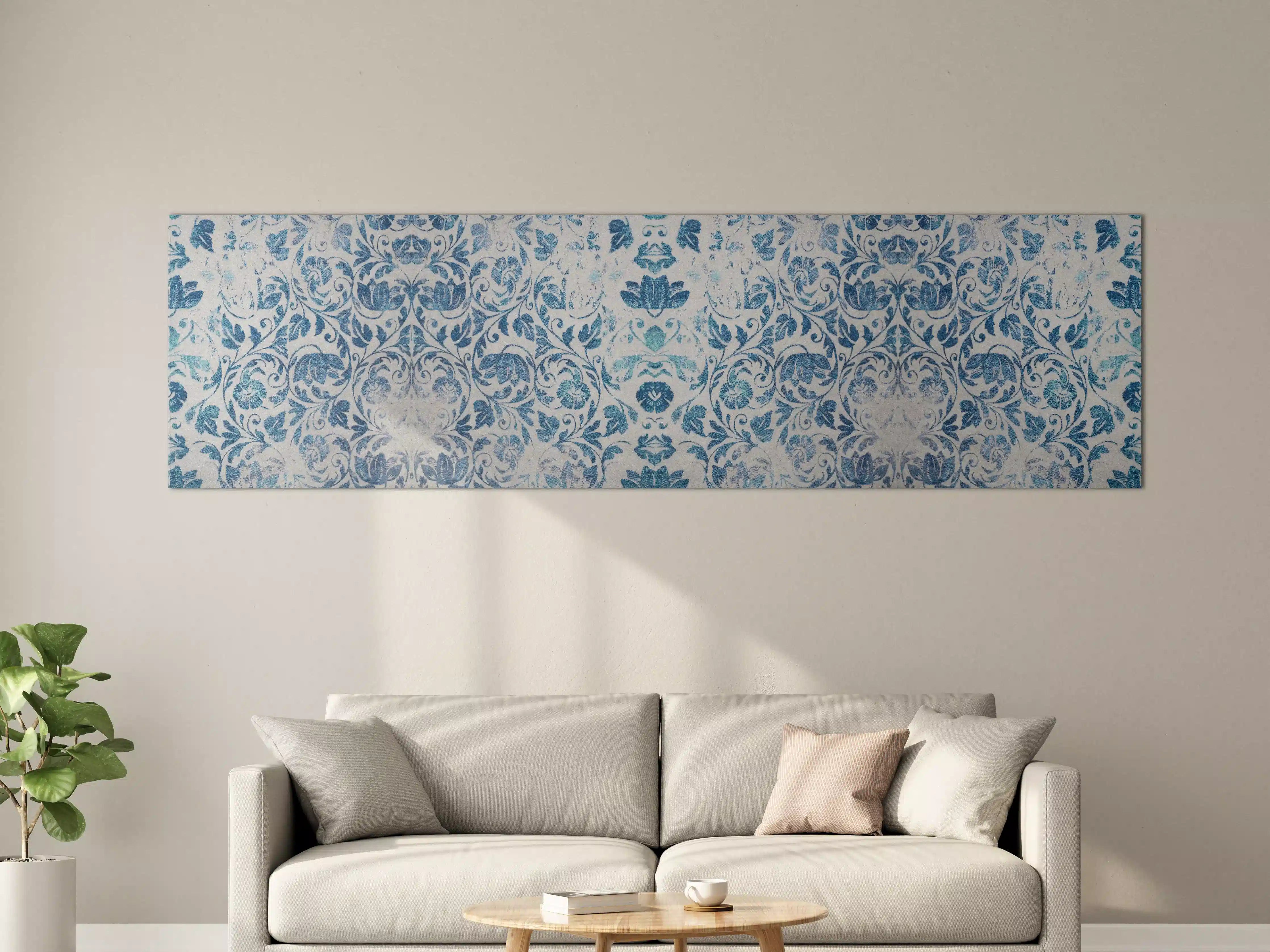 Große Wandbilder - Altes Abgenutztes Damast Patchwork Vintage Motiv