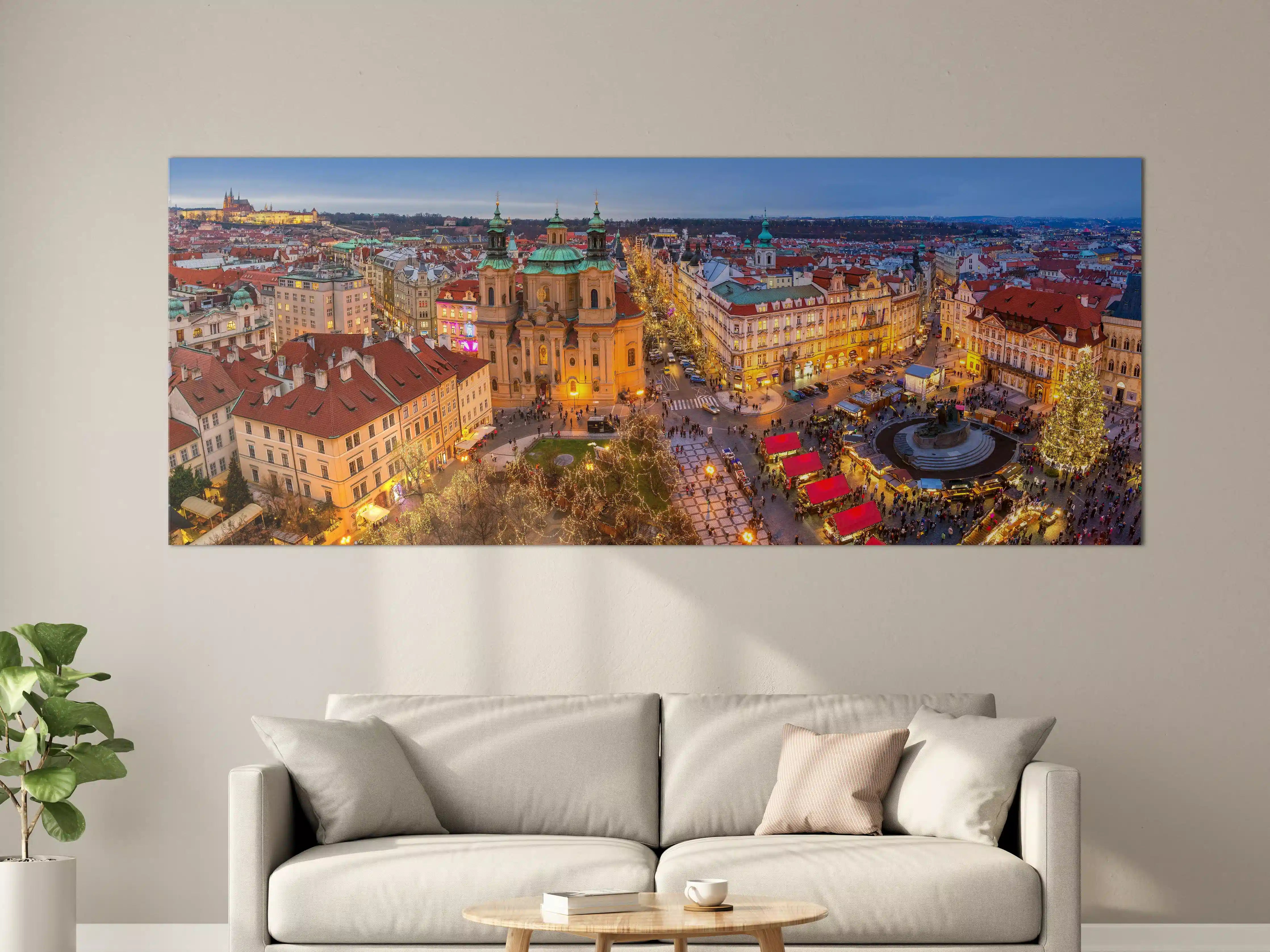 Große Wandbilder - Altstadt von Prag zu Weihnachten