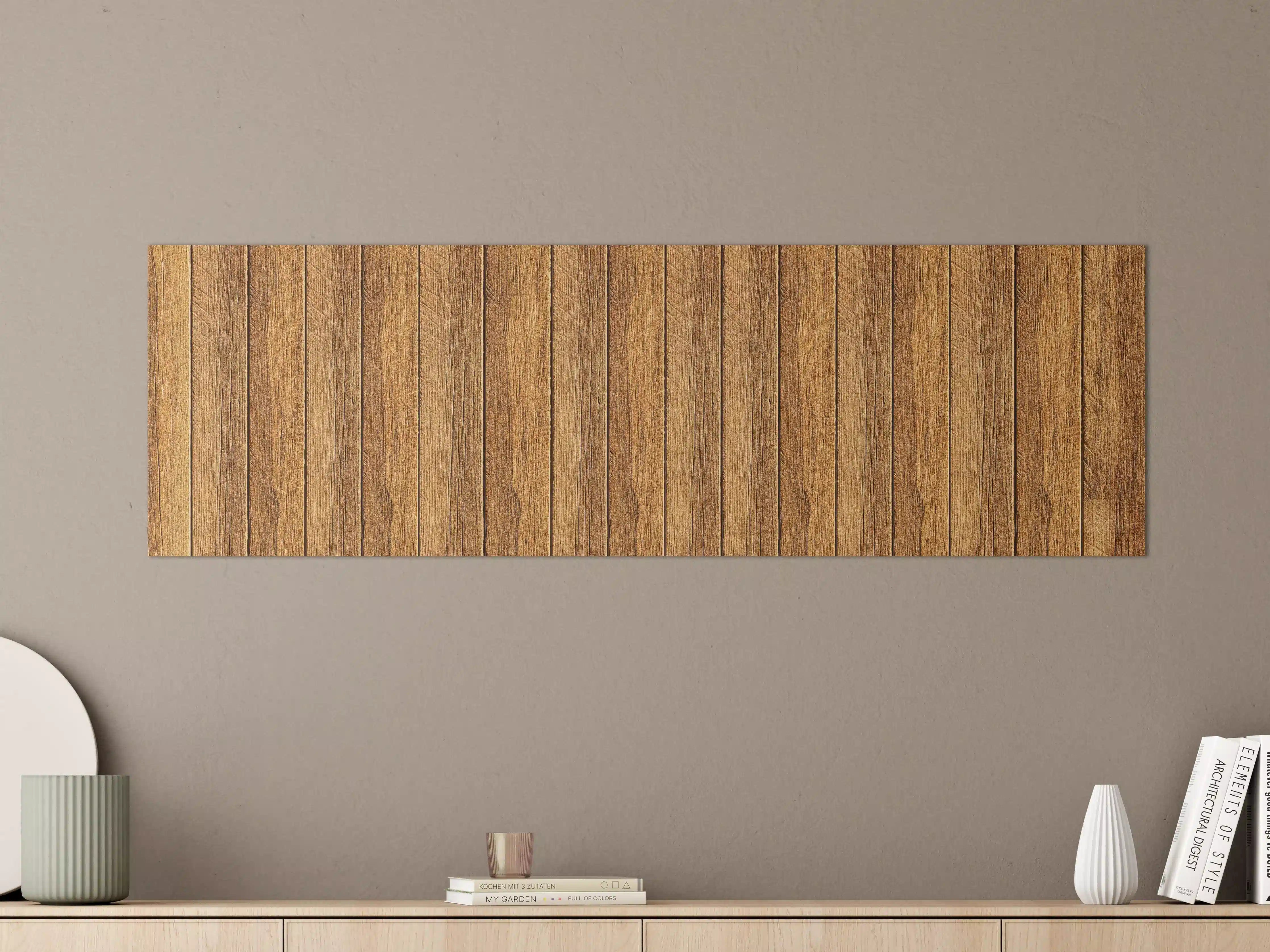 Große Wandbilder - Aneinandergereihte braune Holzplanken