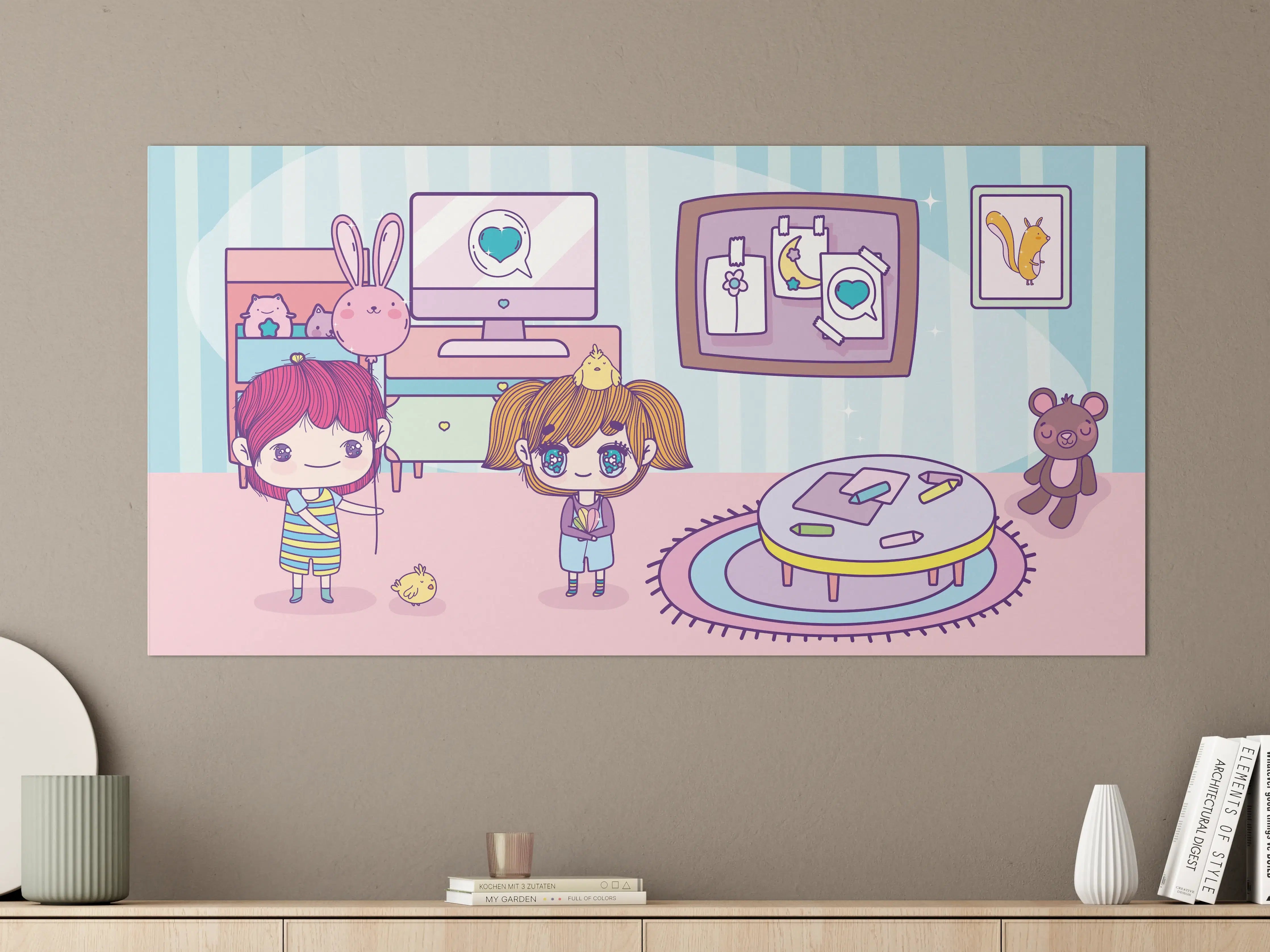 Große Wandbilder - Anime-Kinder Zuhause Illustration