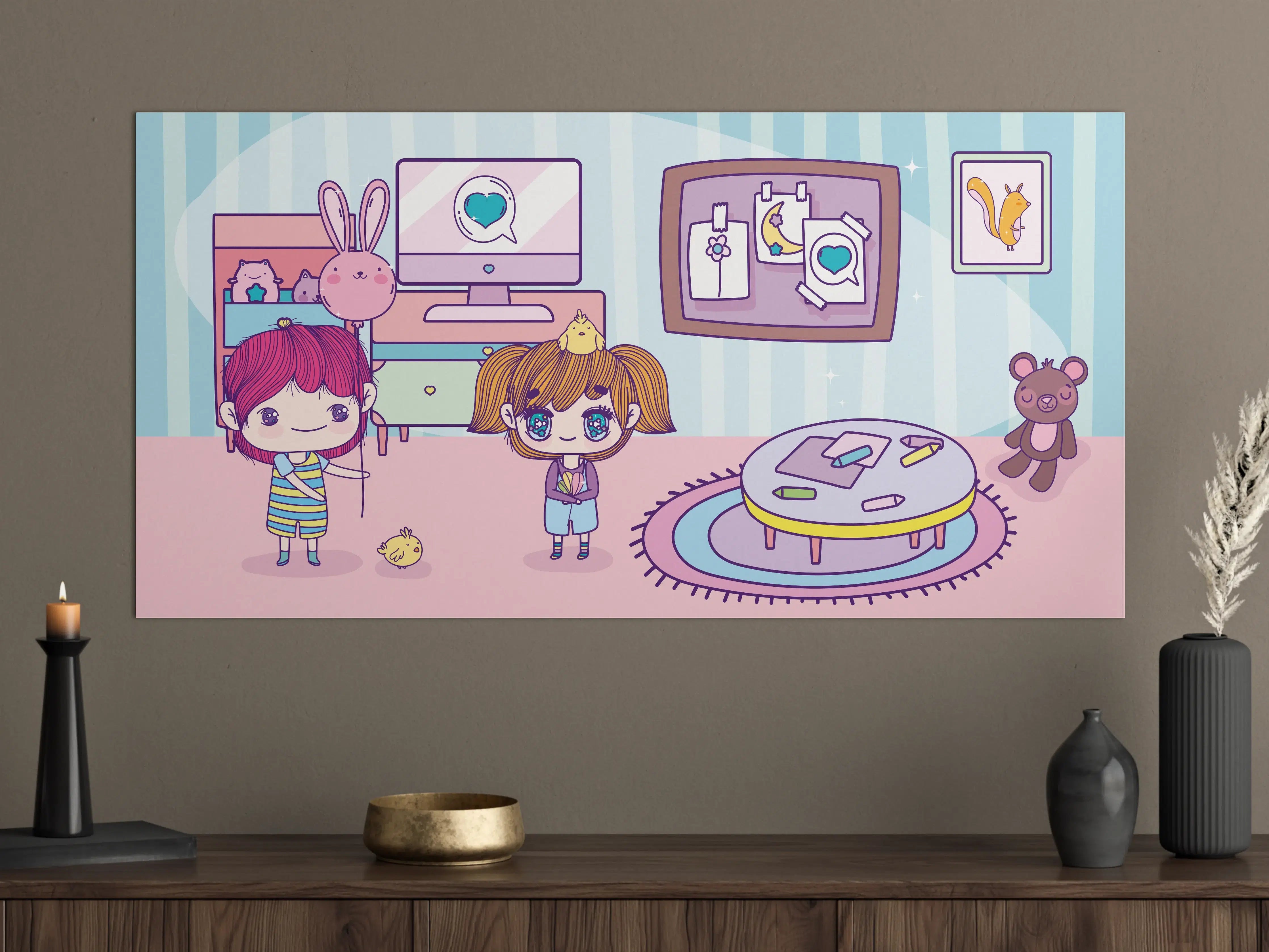 Große Wandbilder - Anime-Kinder Zuhause Illustration